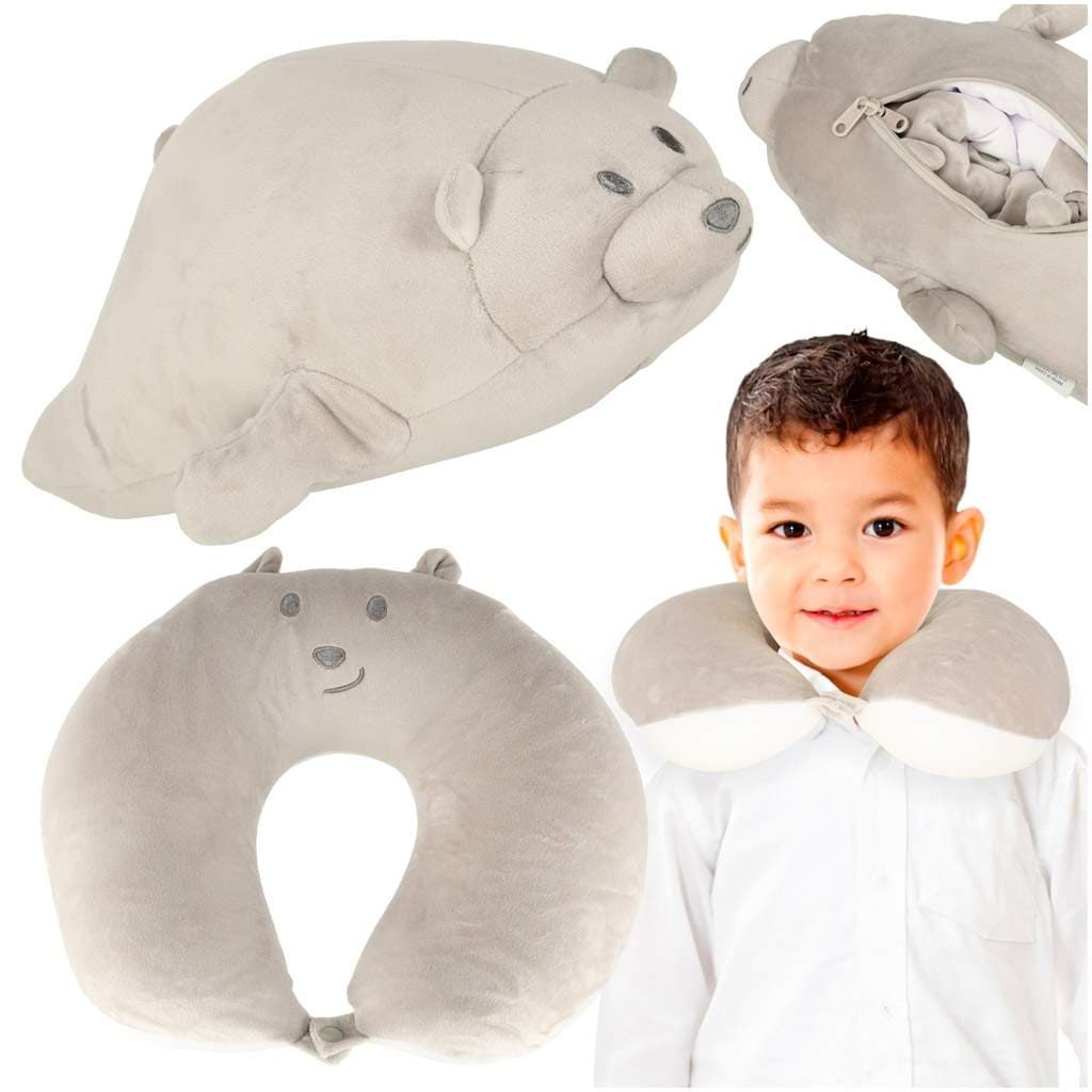 Rejsepude 2 i 1 hals croissant bamse maskot