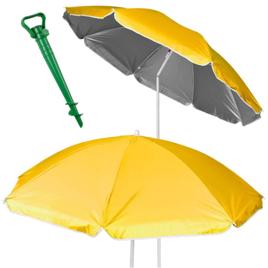 Strandparaply stor UV-beskyttelse gul