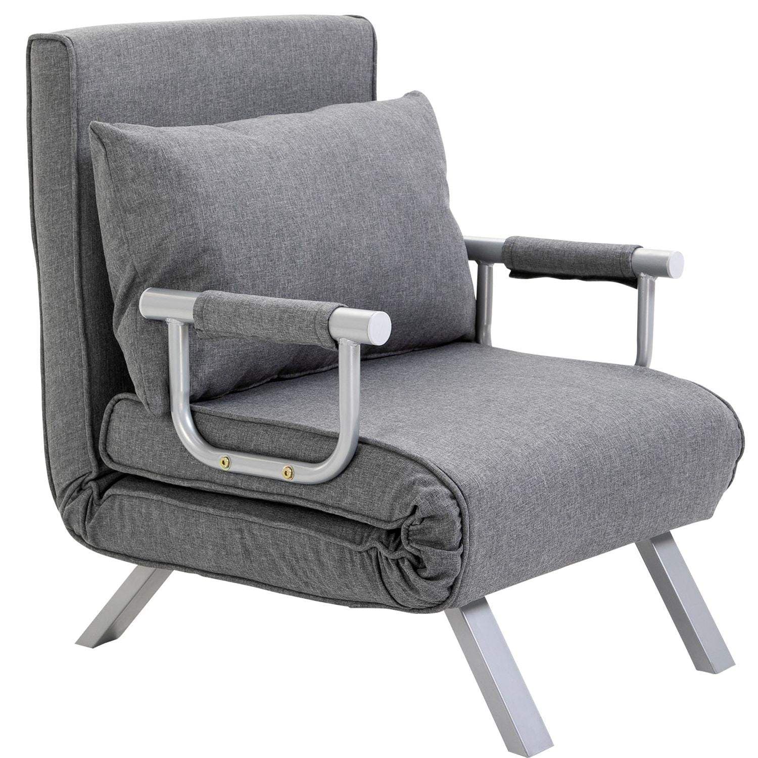 Cabriolet grå hvilesovesofa – linned, metalstel