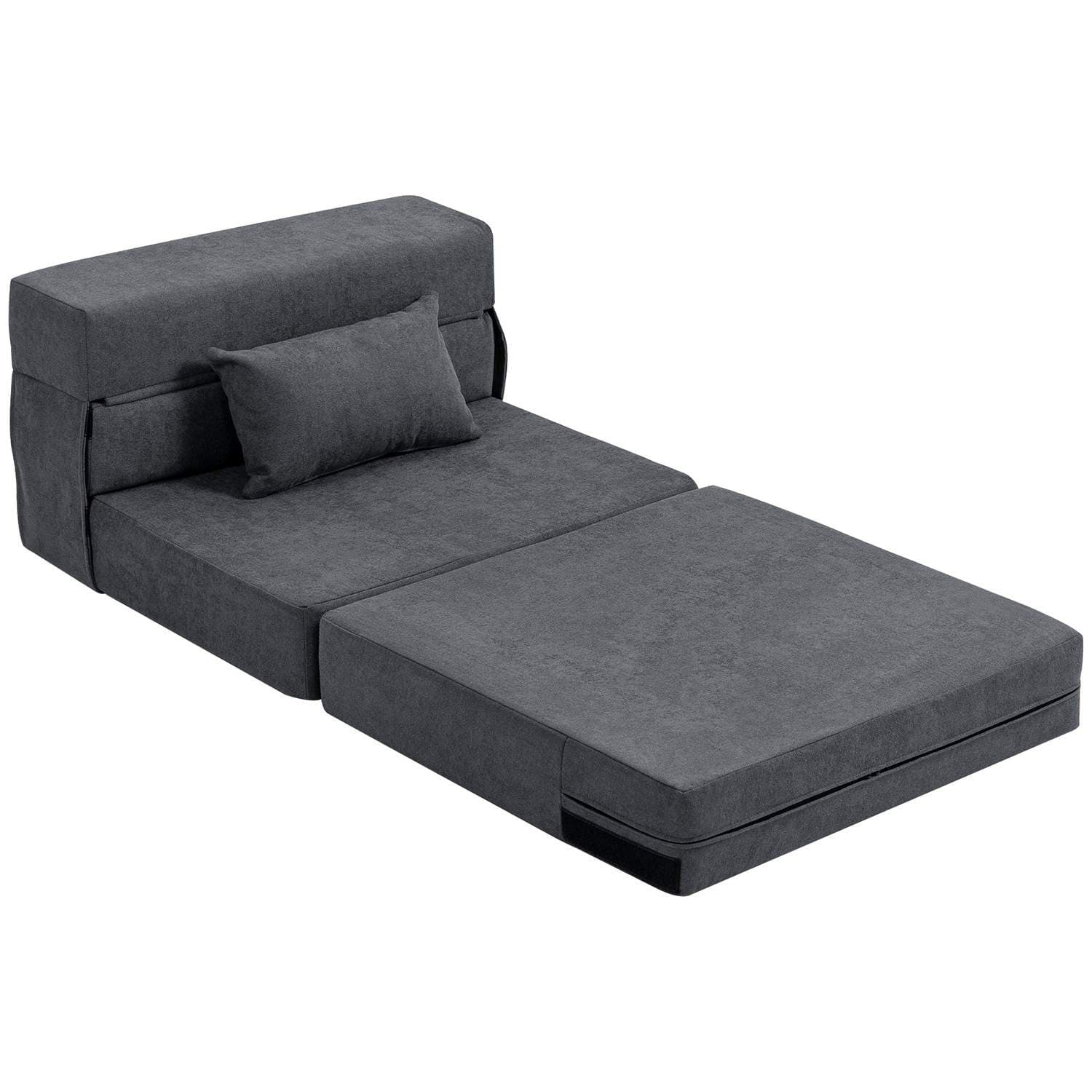 Cabriolet gulvsovesofa – mørkegrå, skum, flannel