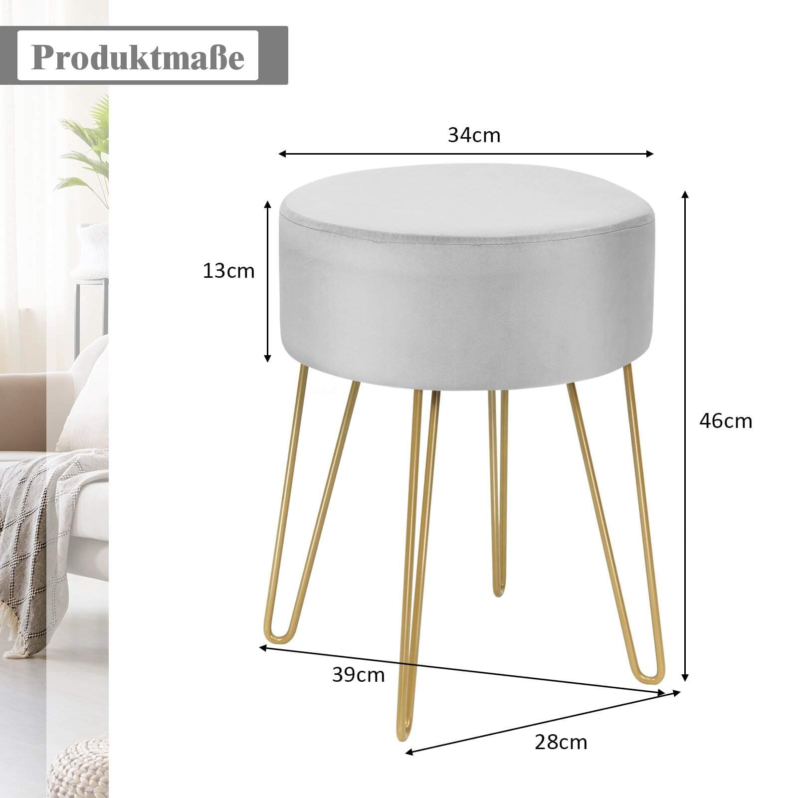 Osmannisk fløjl med metalben – grå, moderne og holdbar view 2