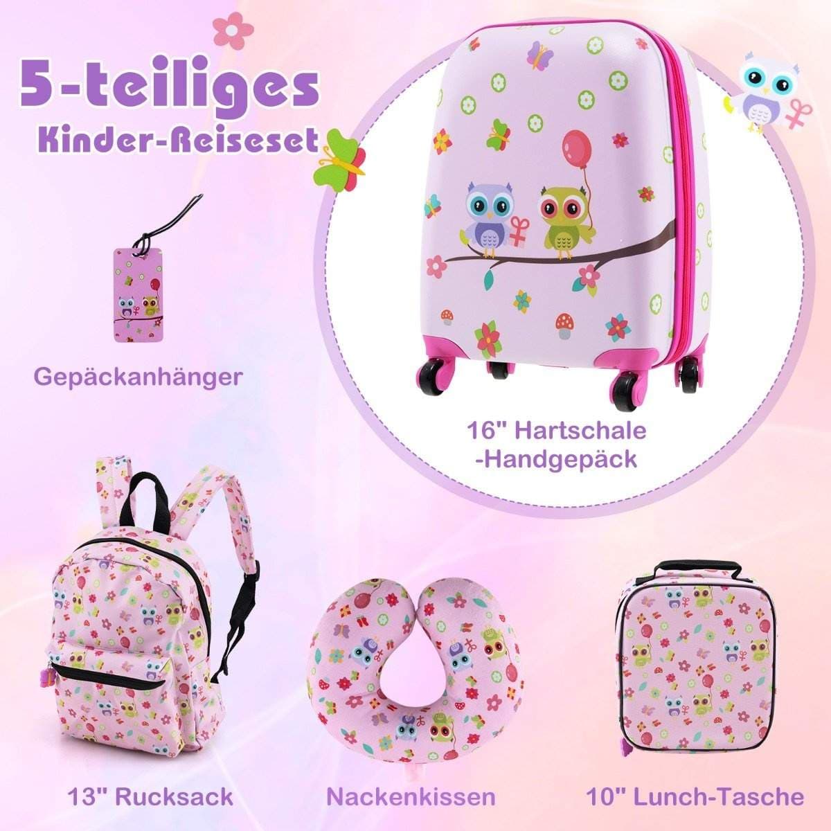 Børnebagagesæt med 5 dele – 16"" kuffert, rygsæk og mere view 2