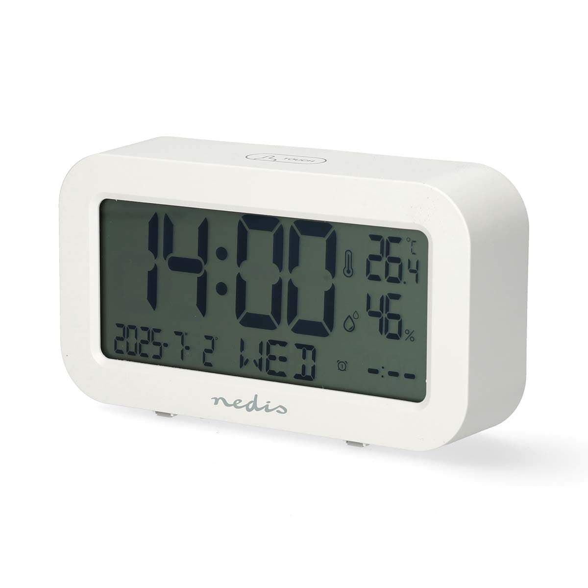 Digitalt skrivebordsvækkeur, LCD, baggrundsbelysning, snooze
