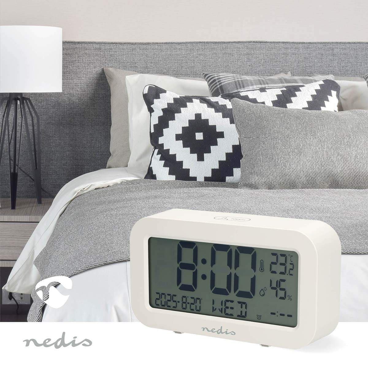 Digitalt skrivebordsvækkeur, LCD, baggrundsbelysning, snooze view 2