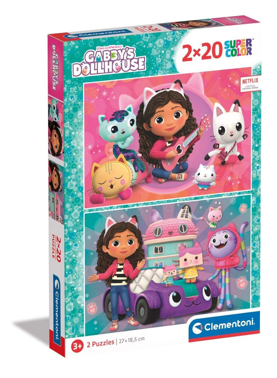 Gabbys dukkehuspuslespil, 2 x 20 brikker, fra 3 år