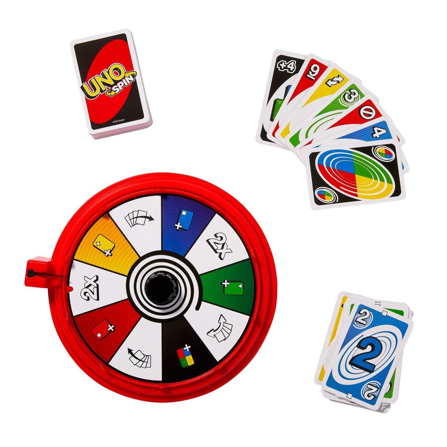 UNO Spin Kortspil med Spinningbræt, 2-10 Spillere