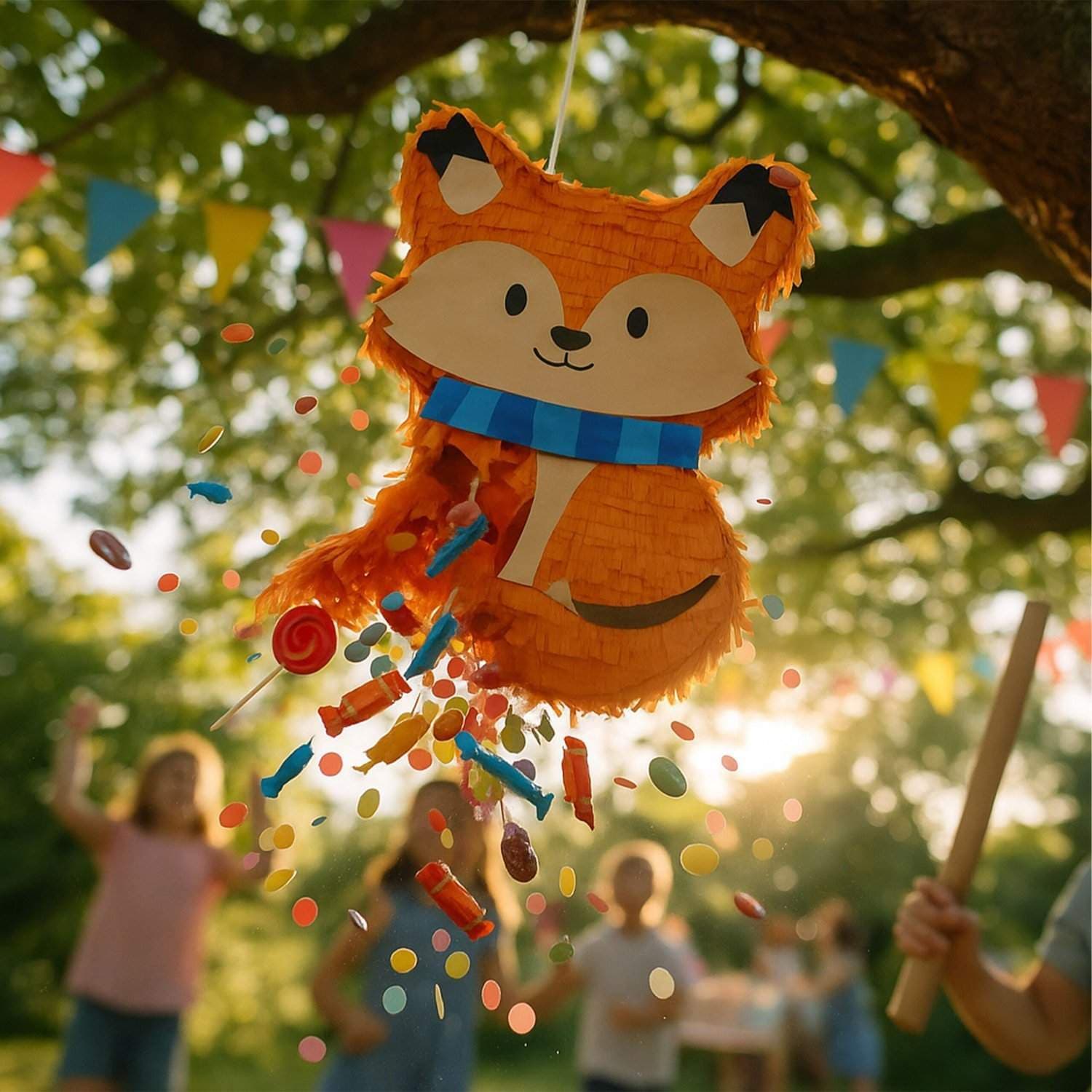 Ræve Piñata Sæt med Flagermus & Maske – Festsjov view 2