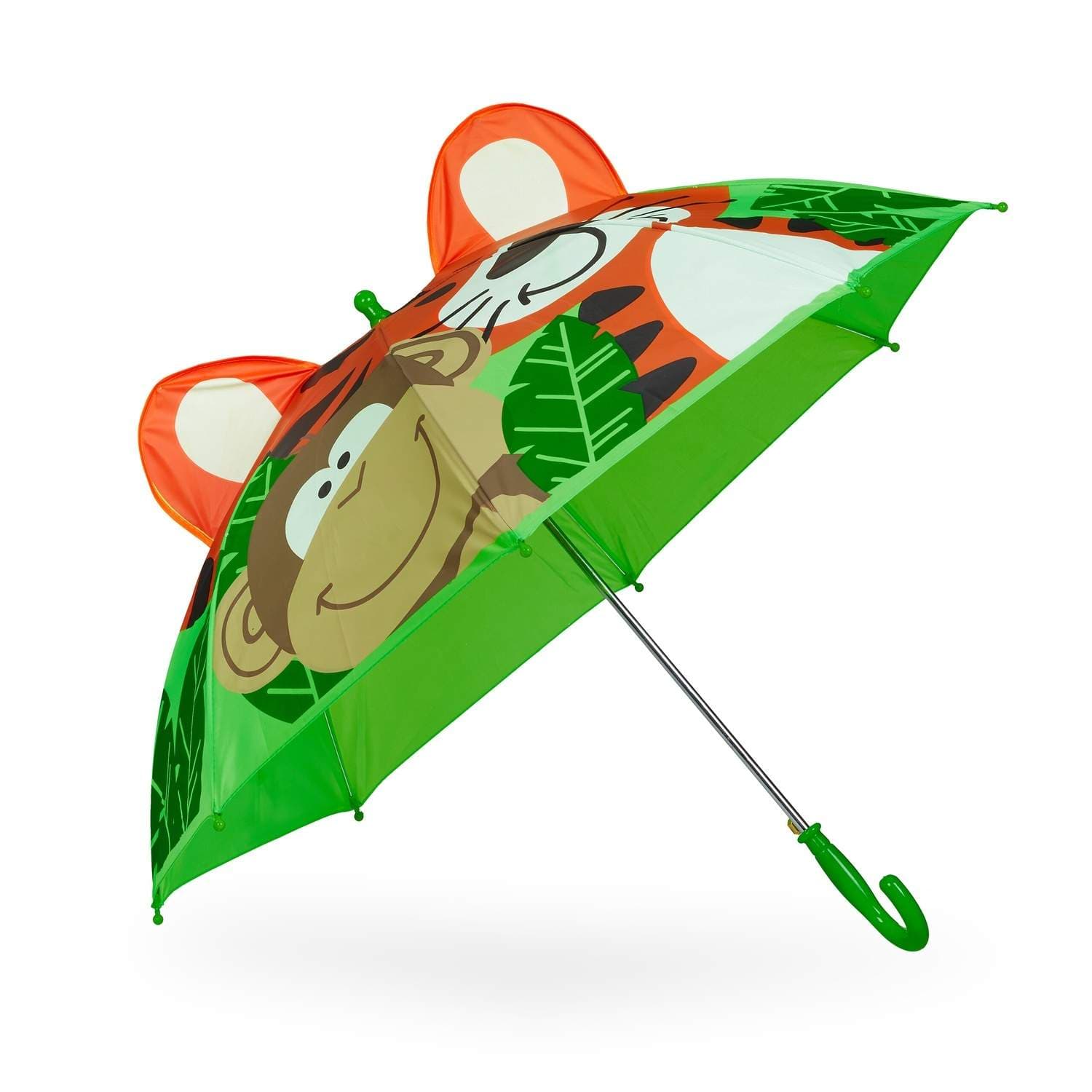 Kids Jungle Paraply – Easy Open, 3D Tiger Ears