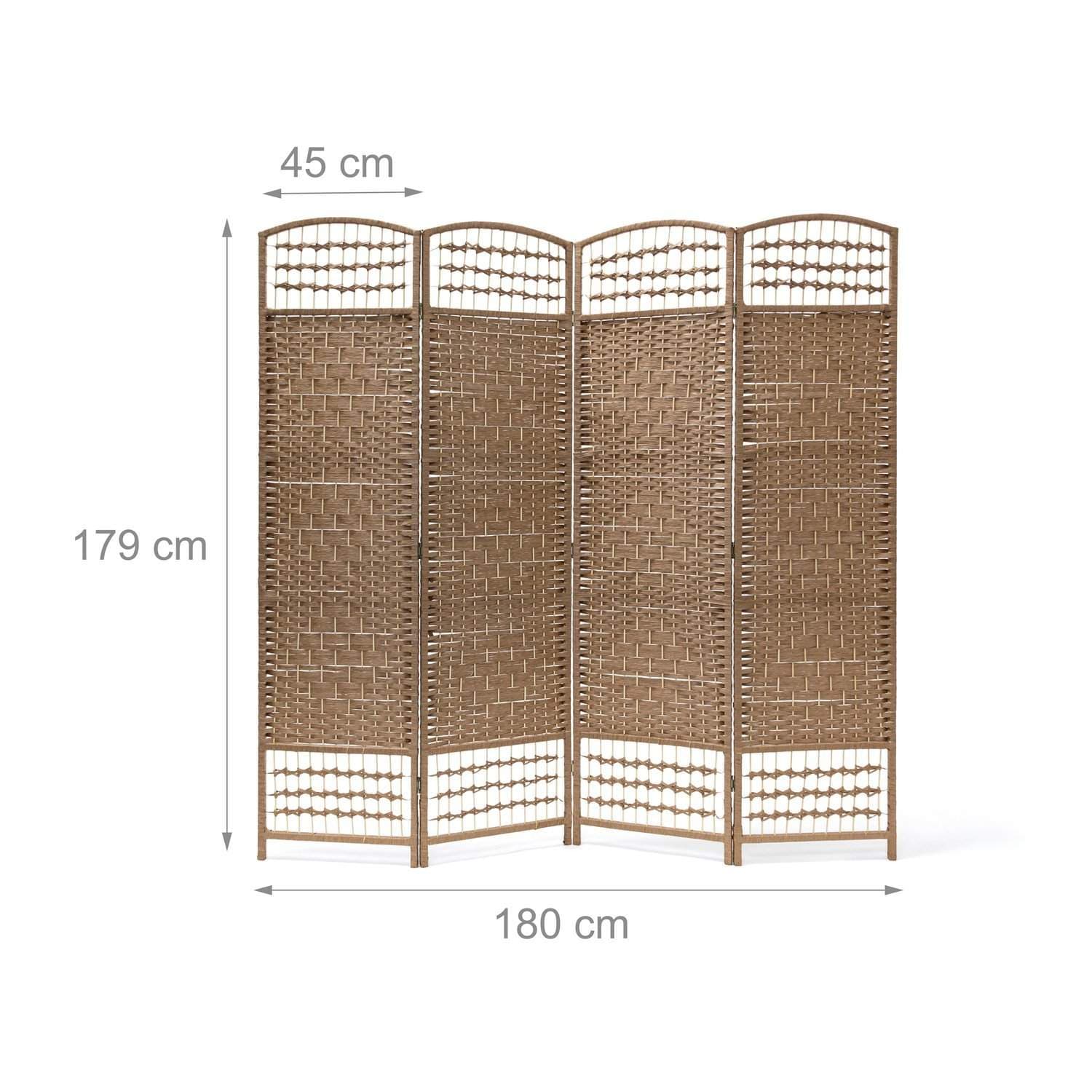 Rumdeler i træ – 4-panels privatskærm, naturlig finish view 2