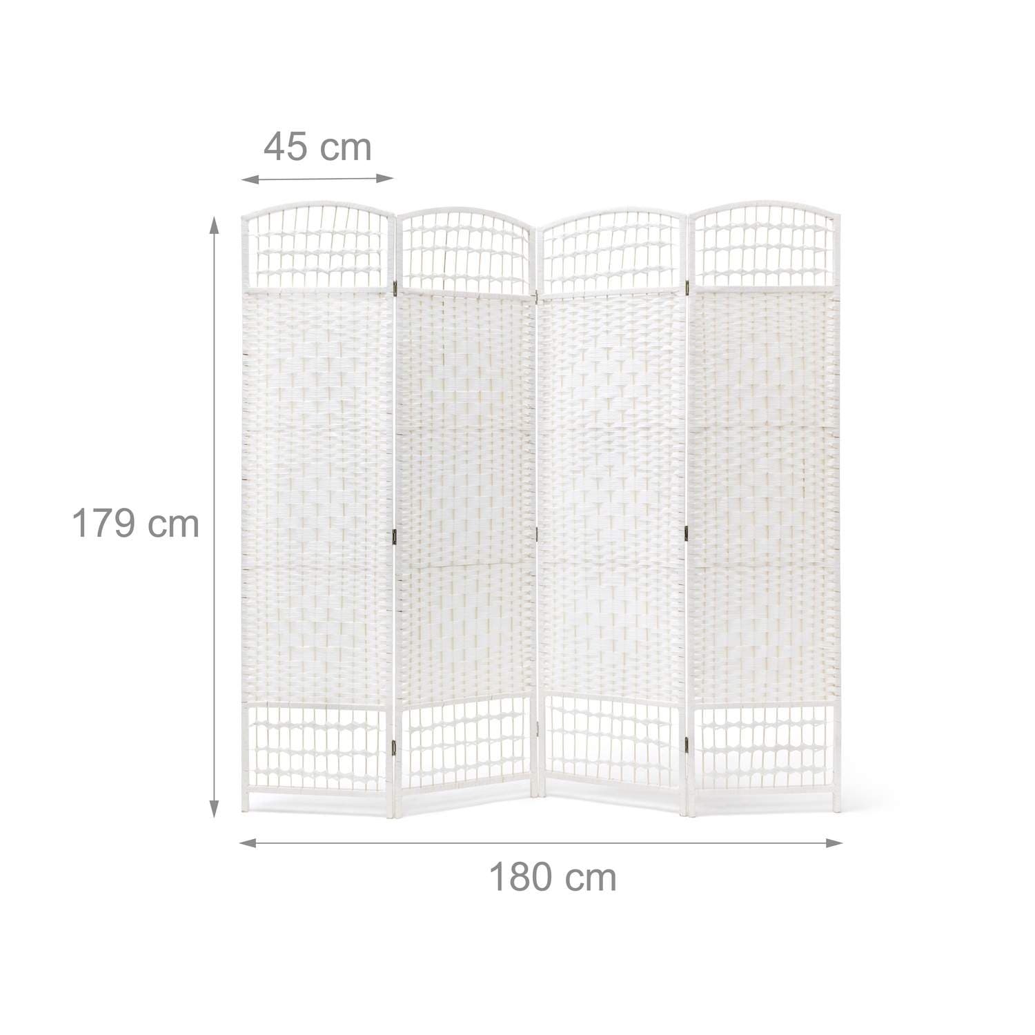 Hvid rumdeler i træ – 4-panels privatskærm view 2