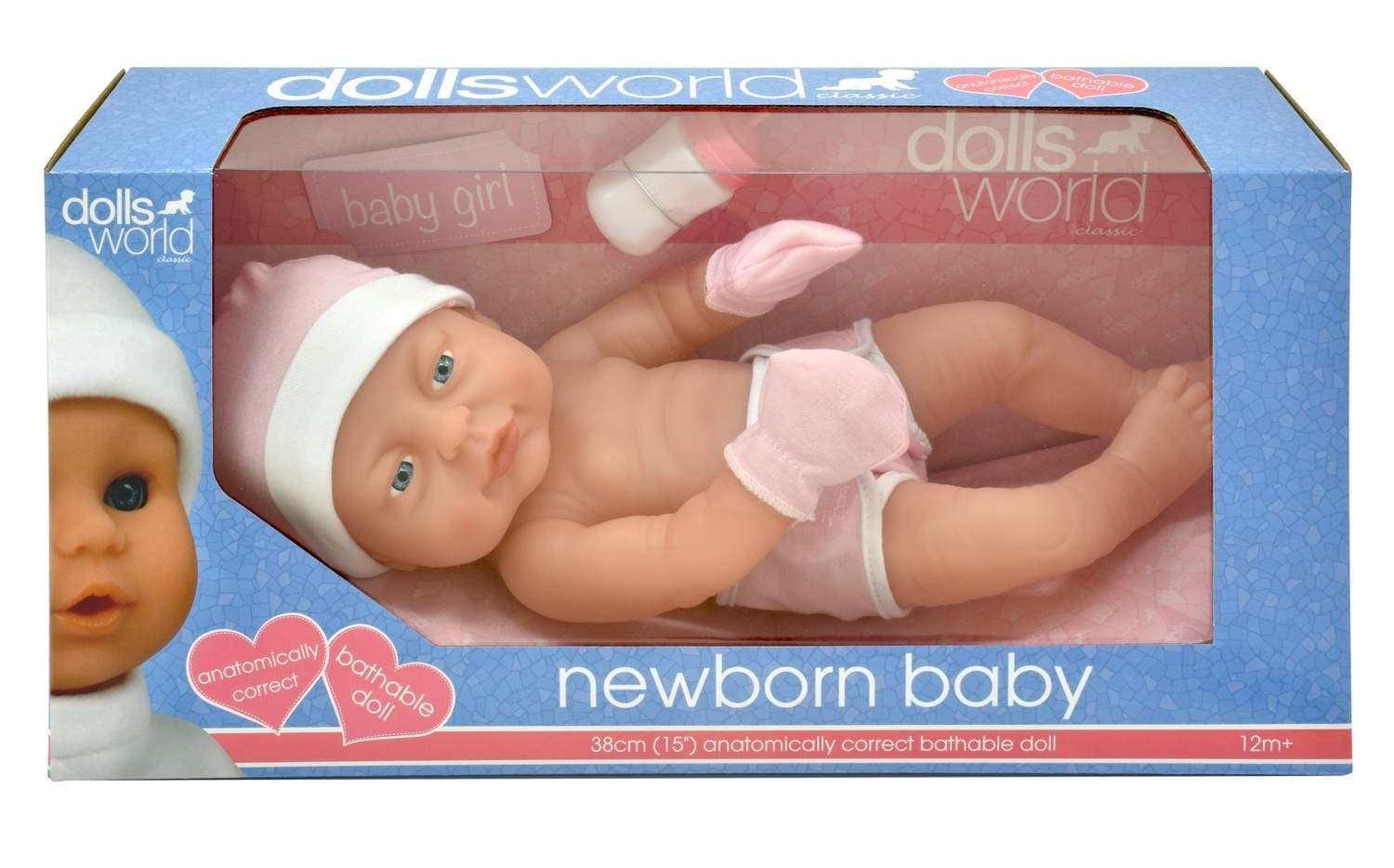 Babydoll Dukke til piger, 38 cm Str