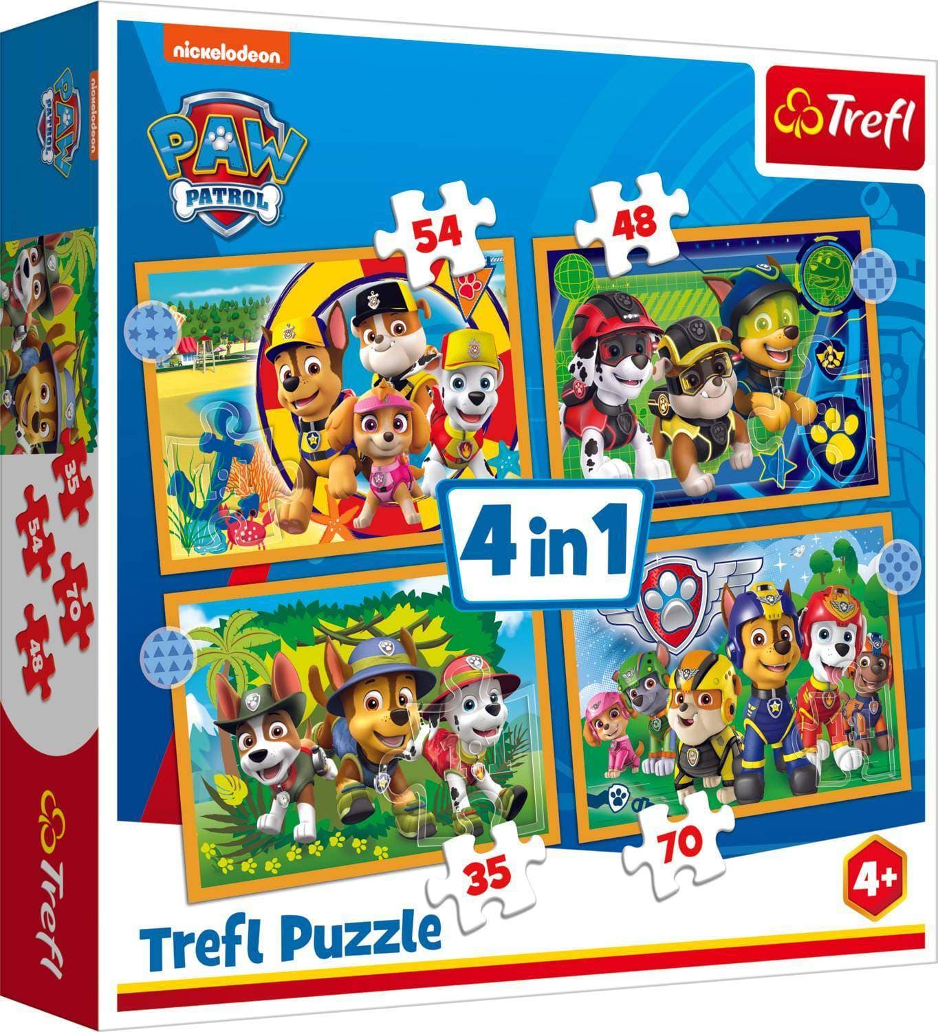 Paw Patrol 4-i-1 puslespil sæt til børn