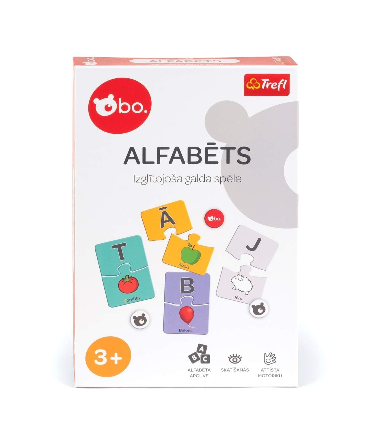 Alfabet pædagogisk brætspil på lettisk sprog
