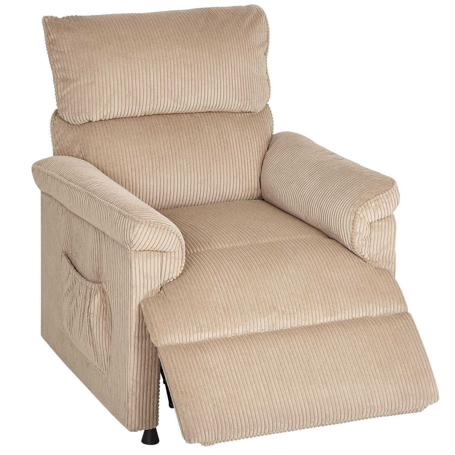 Massagestol med vibration, varme, stille motor – brunt stof