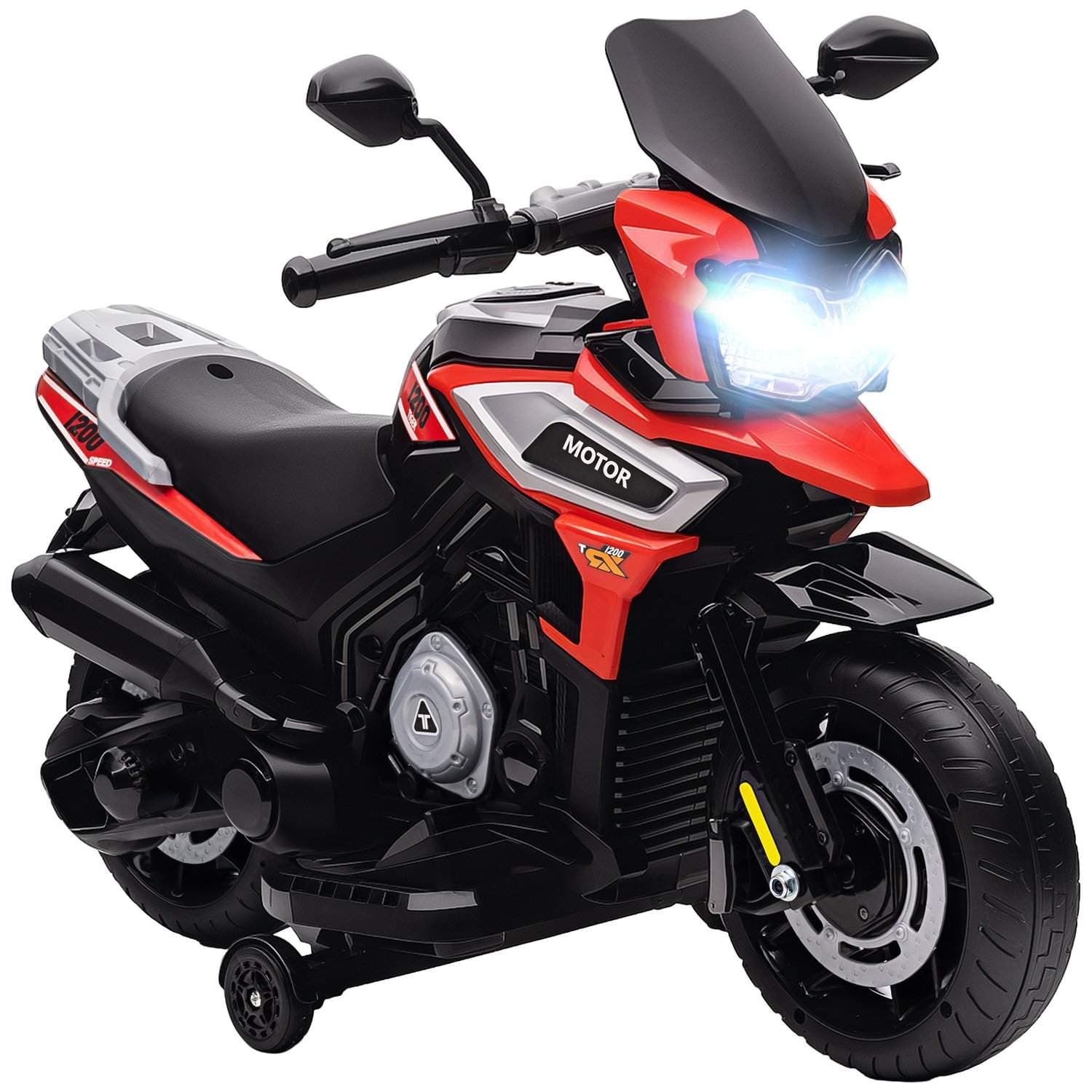 Elektrisk børnemotorcykel – lys, musik, rød