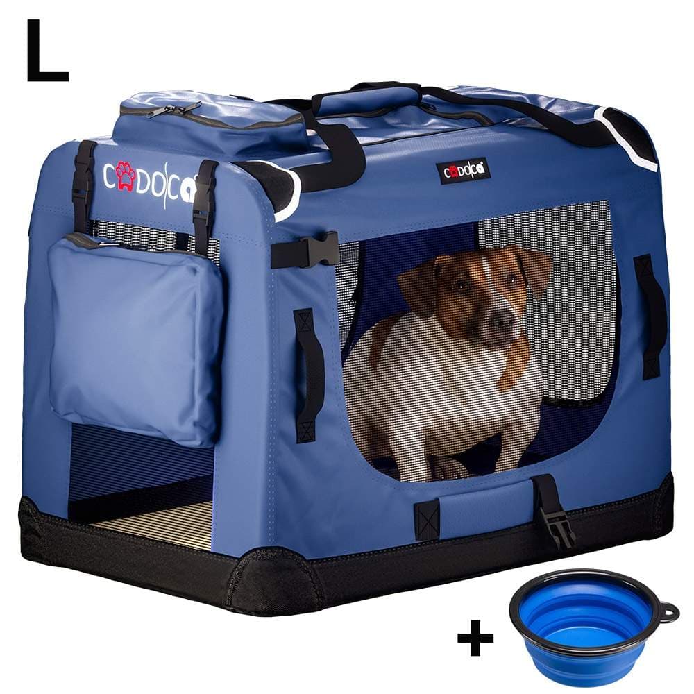 Hundetransportør, foldbar, marineblå, stor 70x52x50cm
