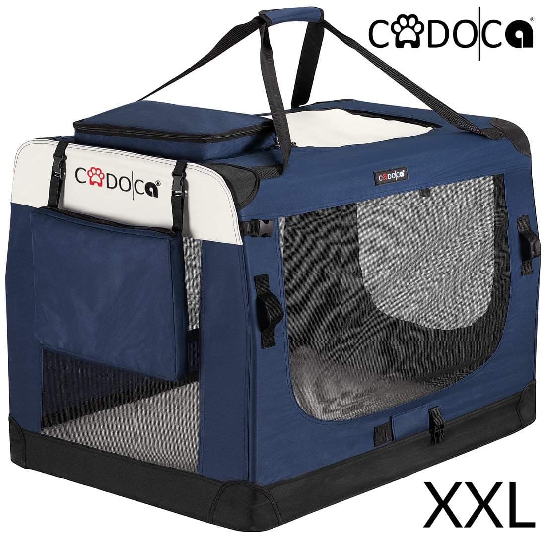 Hundetransportørstof marineblå XXL foldbar 90x60x66cm view 2