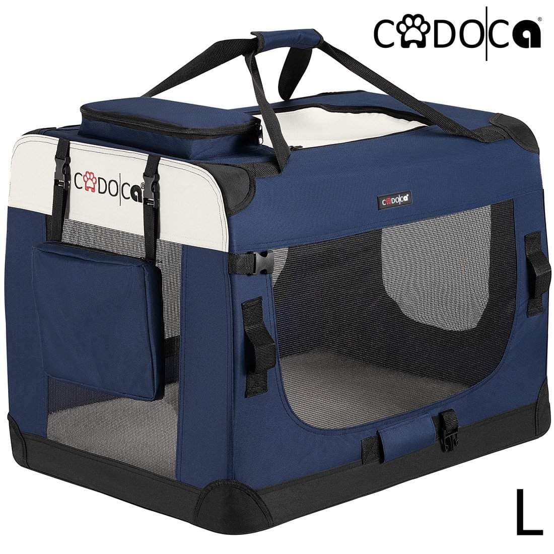 Hundetransportør, foldbar, marineblå, stor 70x52x50cm view 2