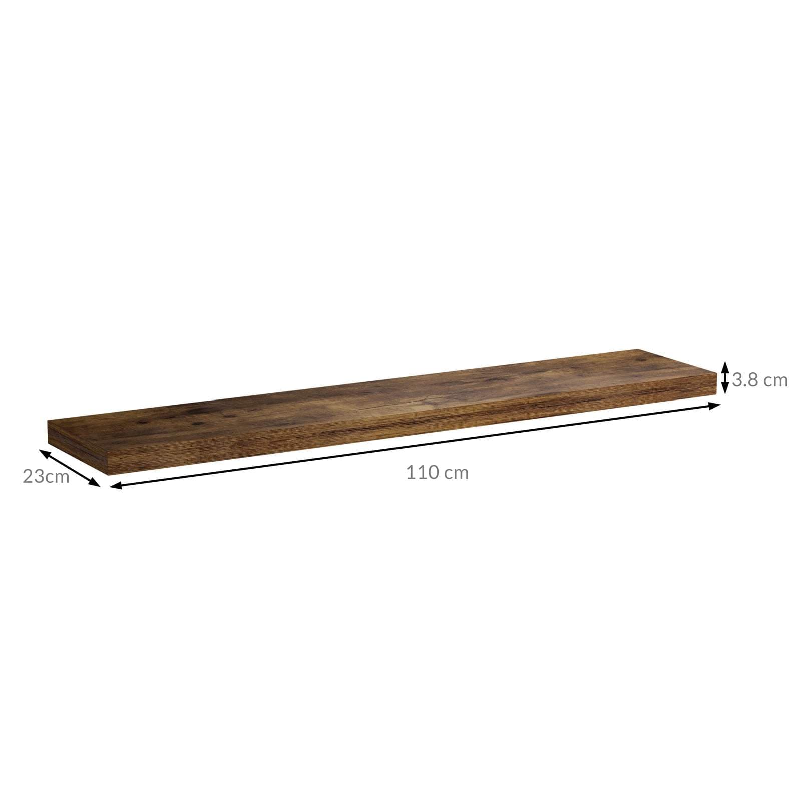 Svævende hylde mørk eg 110 cm, MDF, 15 kg kapacitet view 2