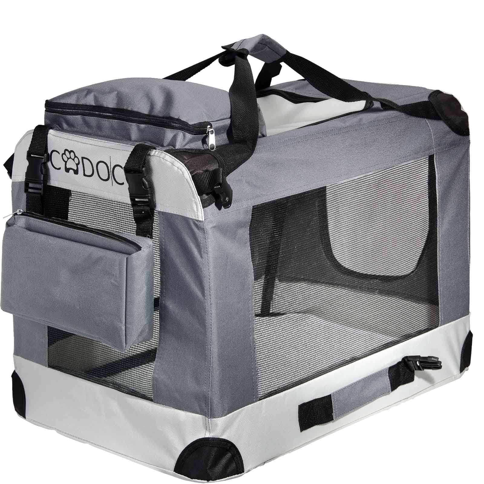 Hundetransportør, foldbar stof, grå, lille 50x34x36cm view 2