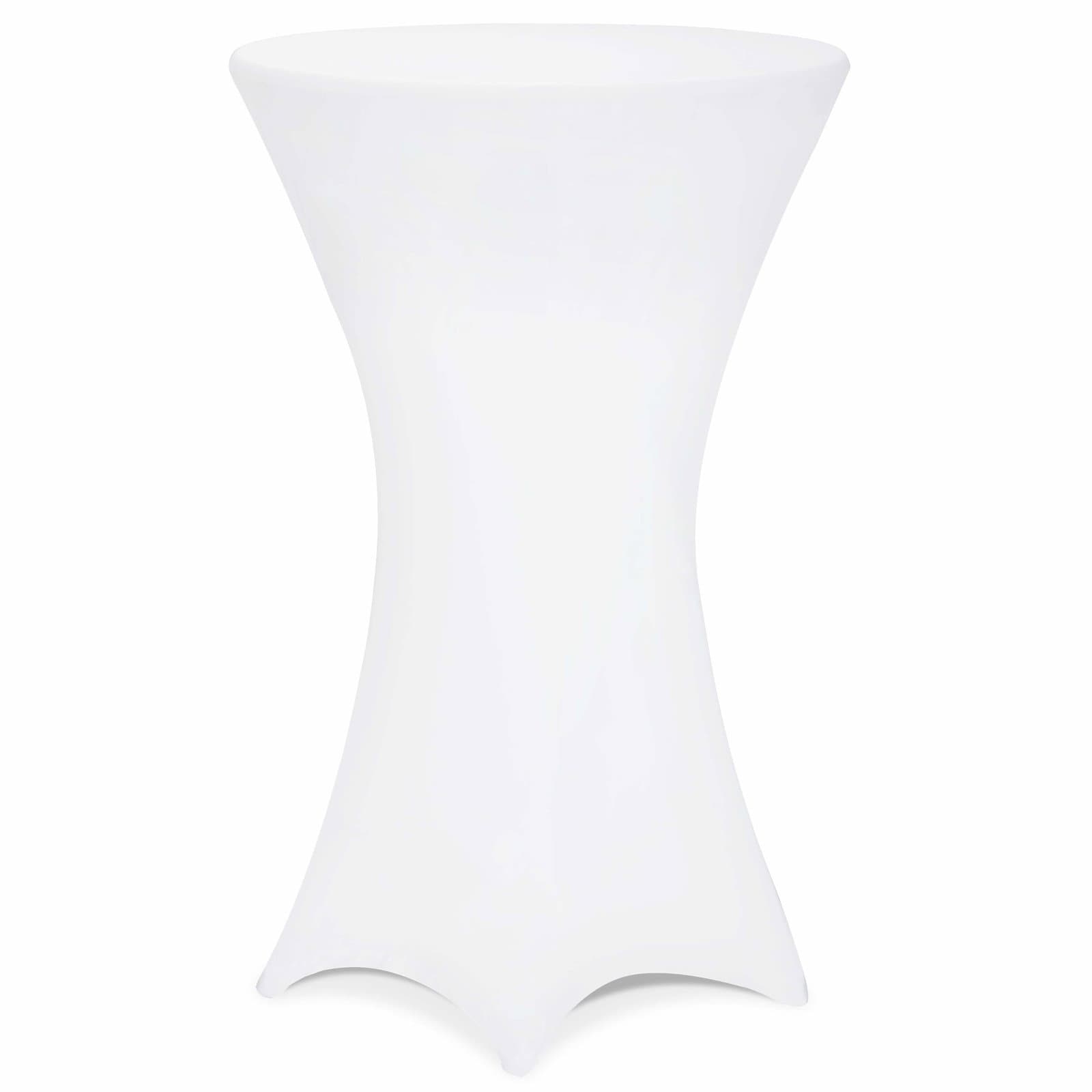 Cocktailbordbetræk, hvidt, 60 cm, strækbart materiale