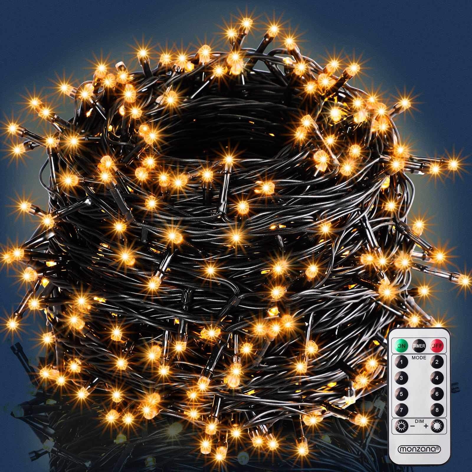 Lyskæder 105m, 160 LED'er, Varm Hvid, Timer