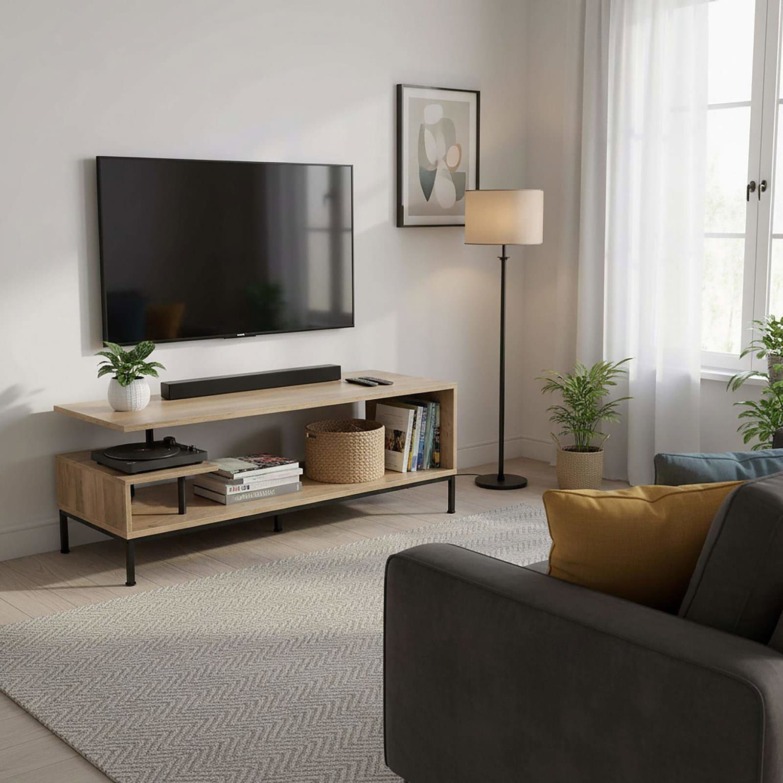 TV-bord med åbne hylder til 55" skærme view 2