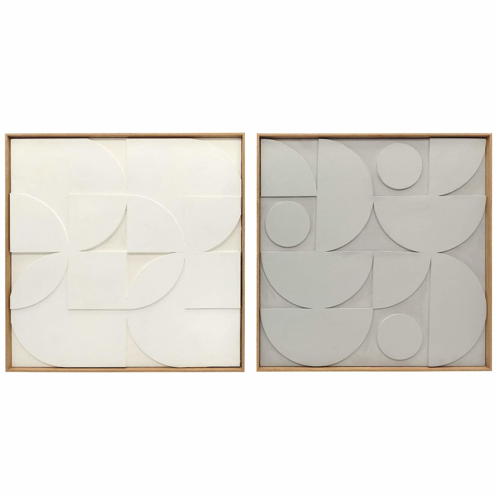 3D Geometrisk Vægkunstsæt – Moderne Hvid, 80 x 80 cm