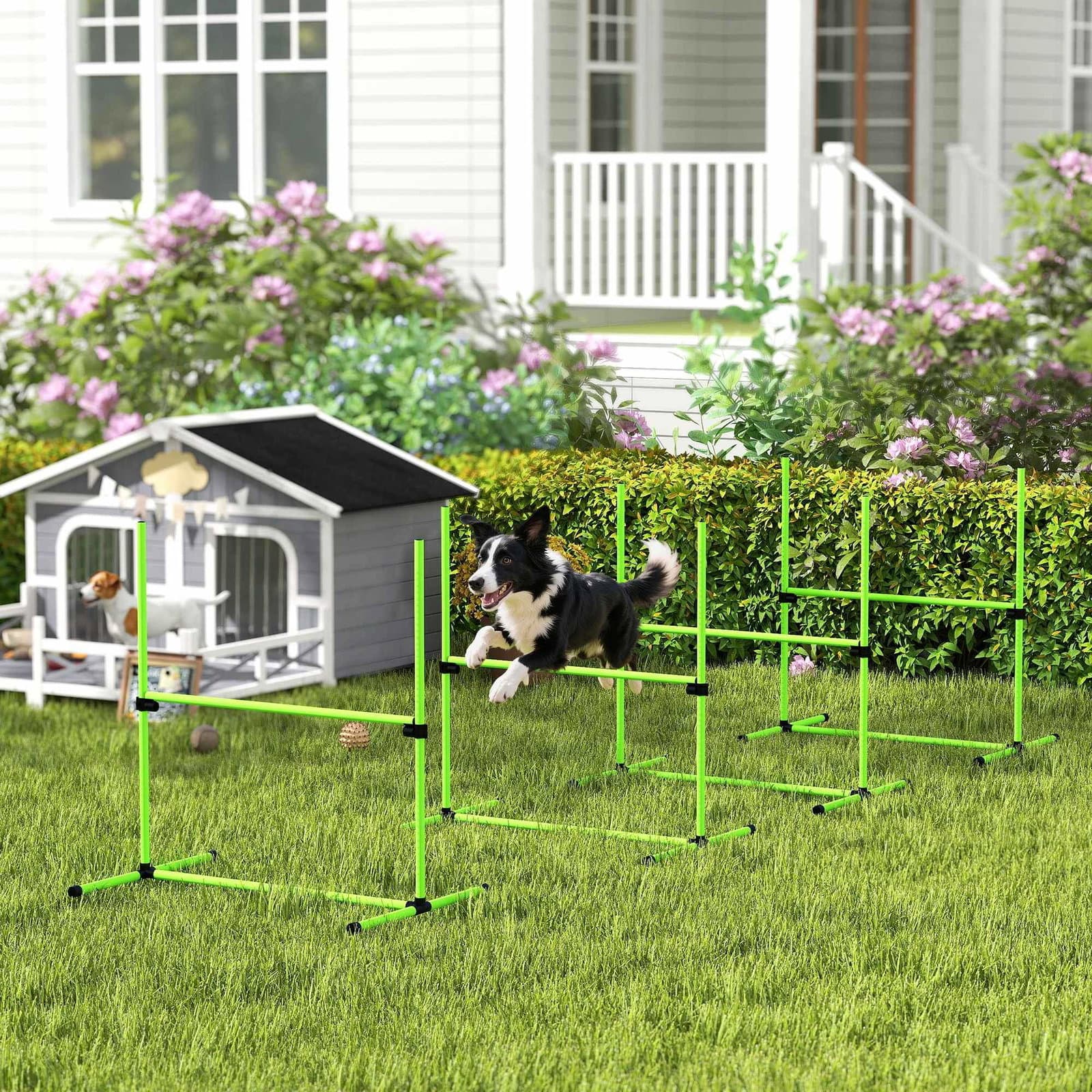 Hundeagilitysæt – justerbar, 4 hækkeløb, bærbar taske view 2