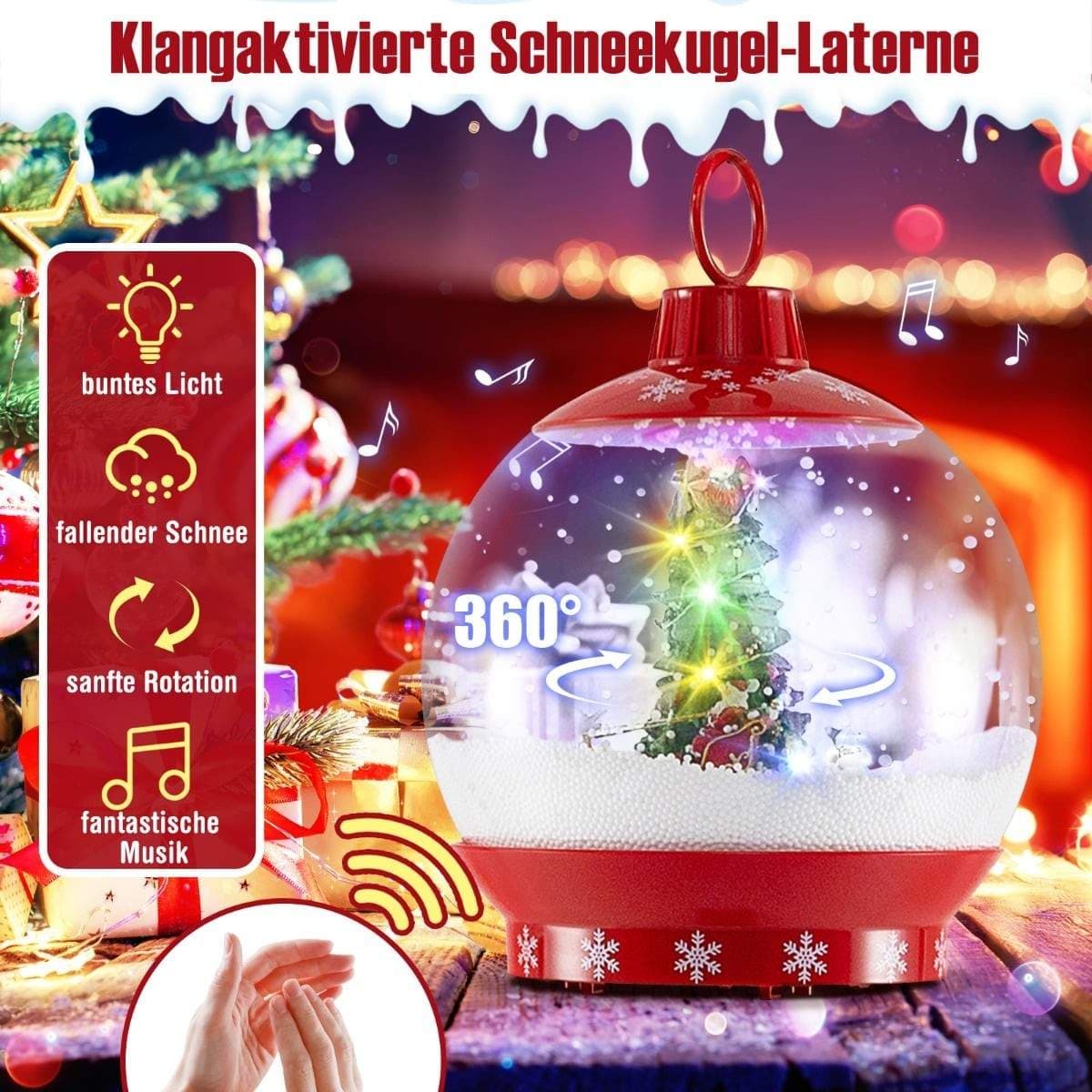 Lydaktiveret julelampe – 173 cm musikalsk lanterne