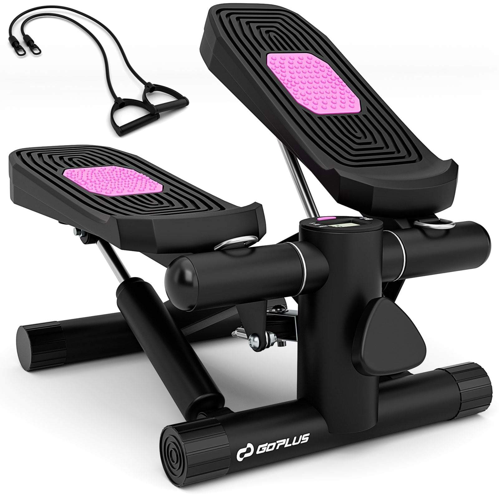 Mini Stepper med justerbare modstandsbånd – Sort