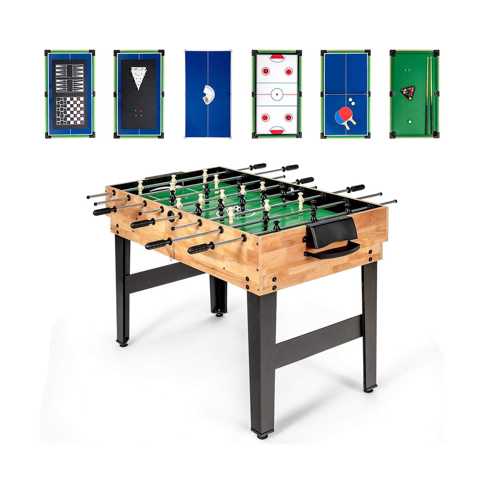 10-i-1 multispilbord – Bordfodbold, billard, mere