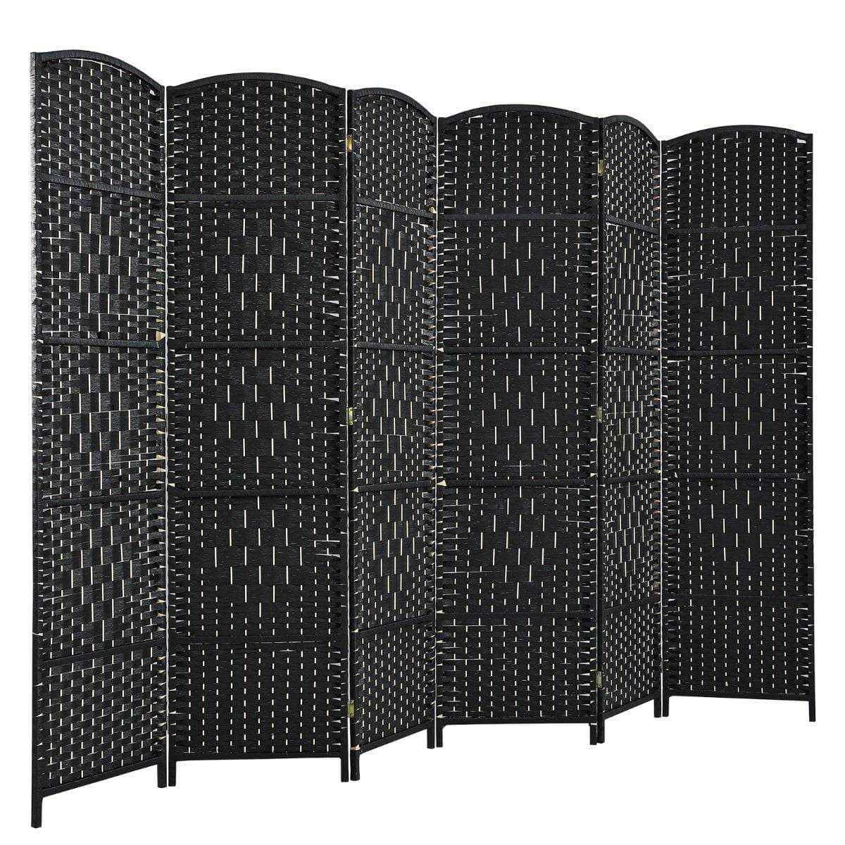 6-panelers sort rumdeler – træramme, foldbart design