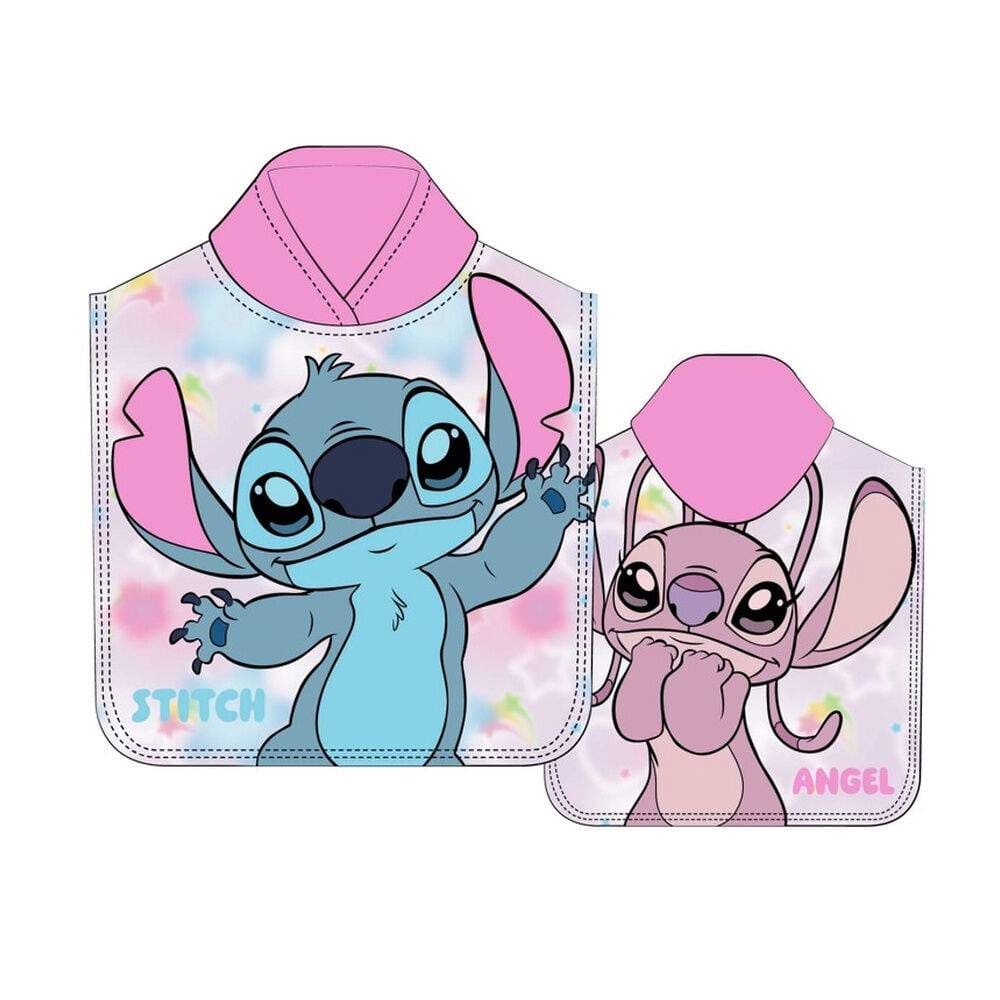 Disney Stitch & Angel mikrofiber ponchohåndklæde