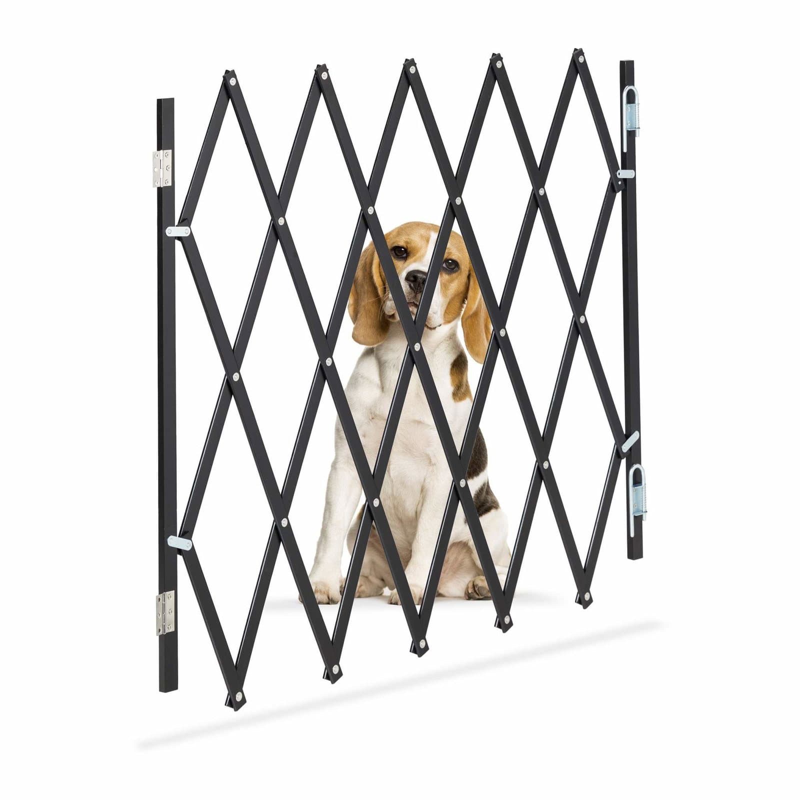 Udtrækkelig hundebarriere i sort
