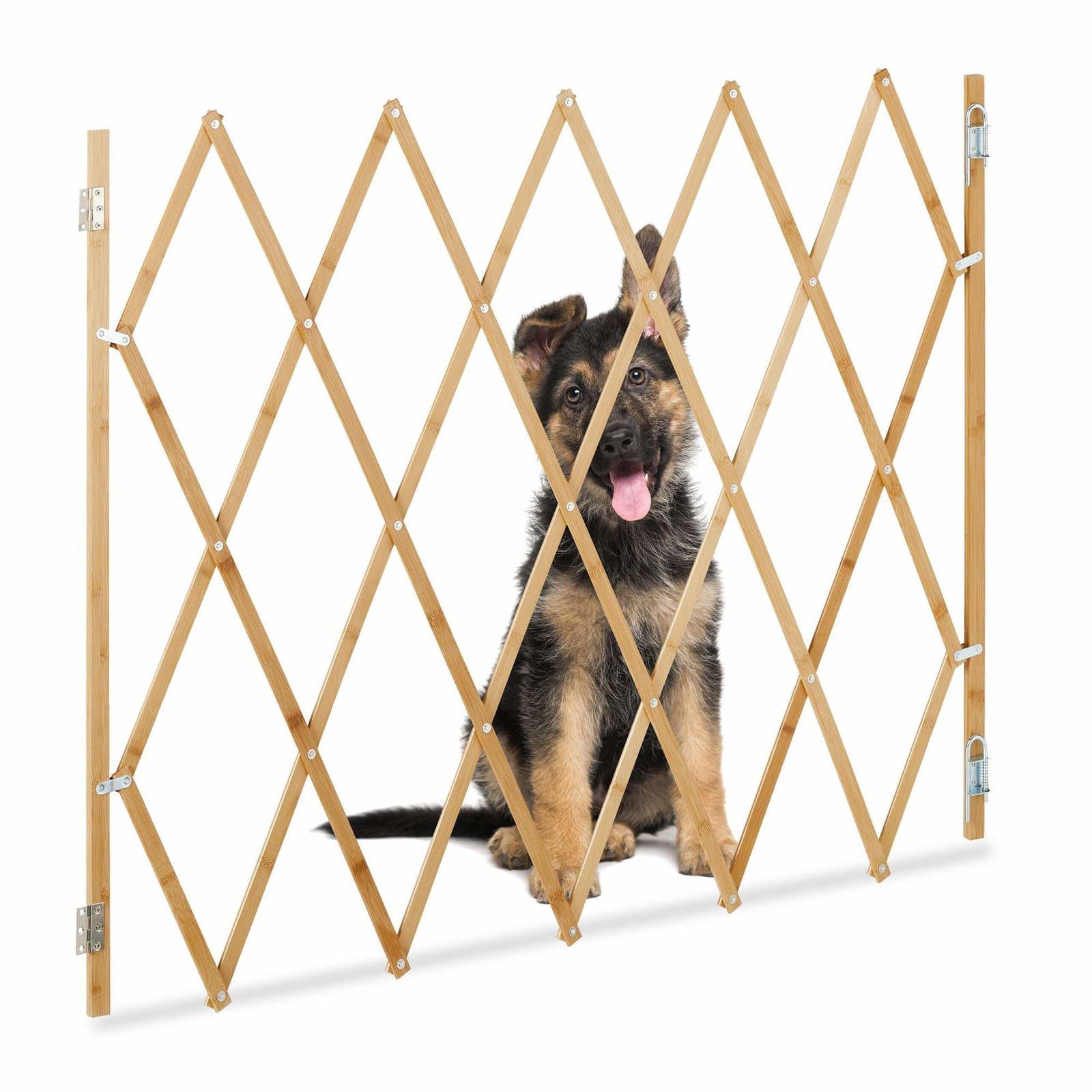 Udtrækkelig hundebarriere, naturlig bambus