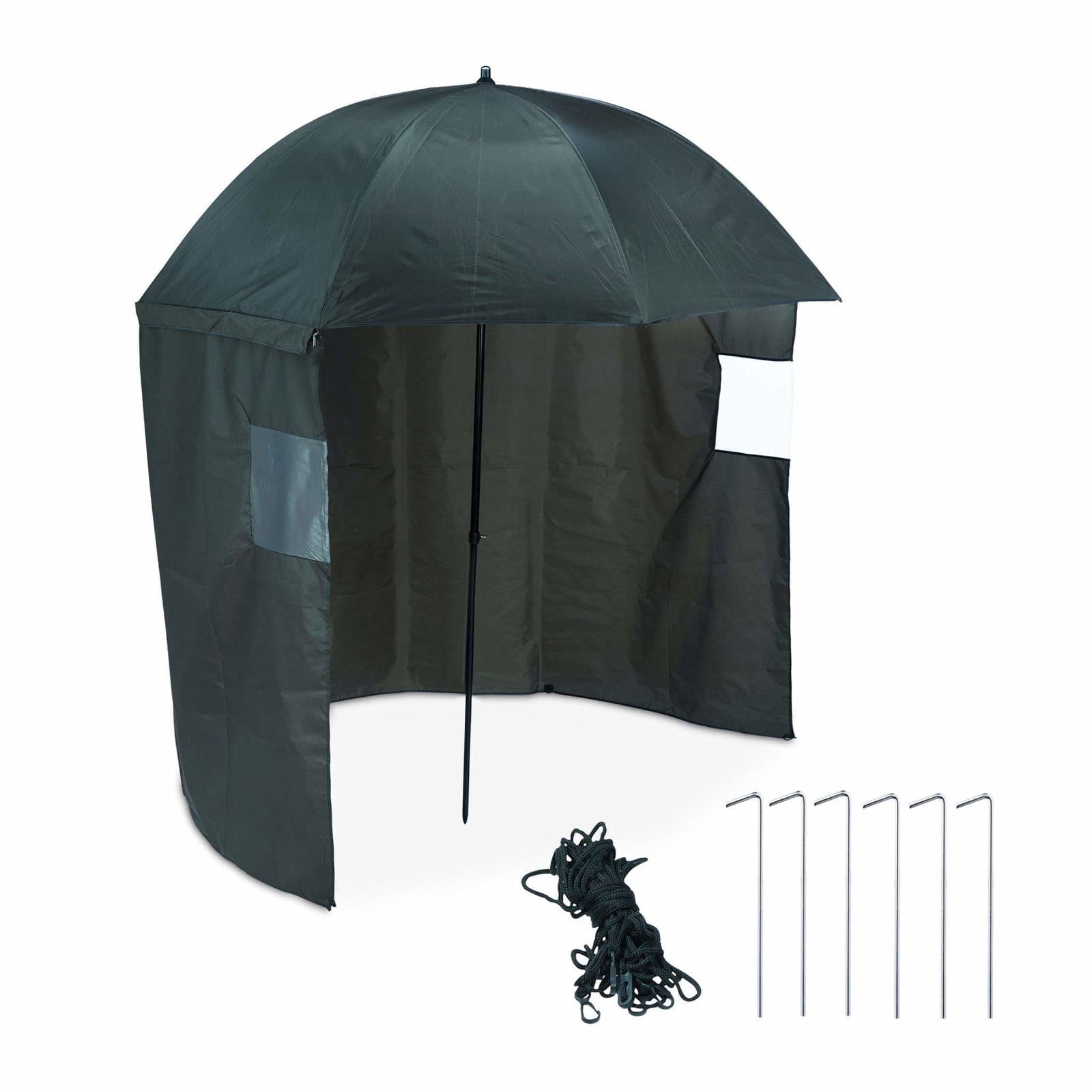 Fiskeparaply med sidepanel