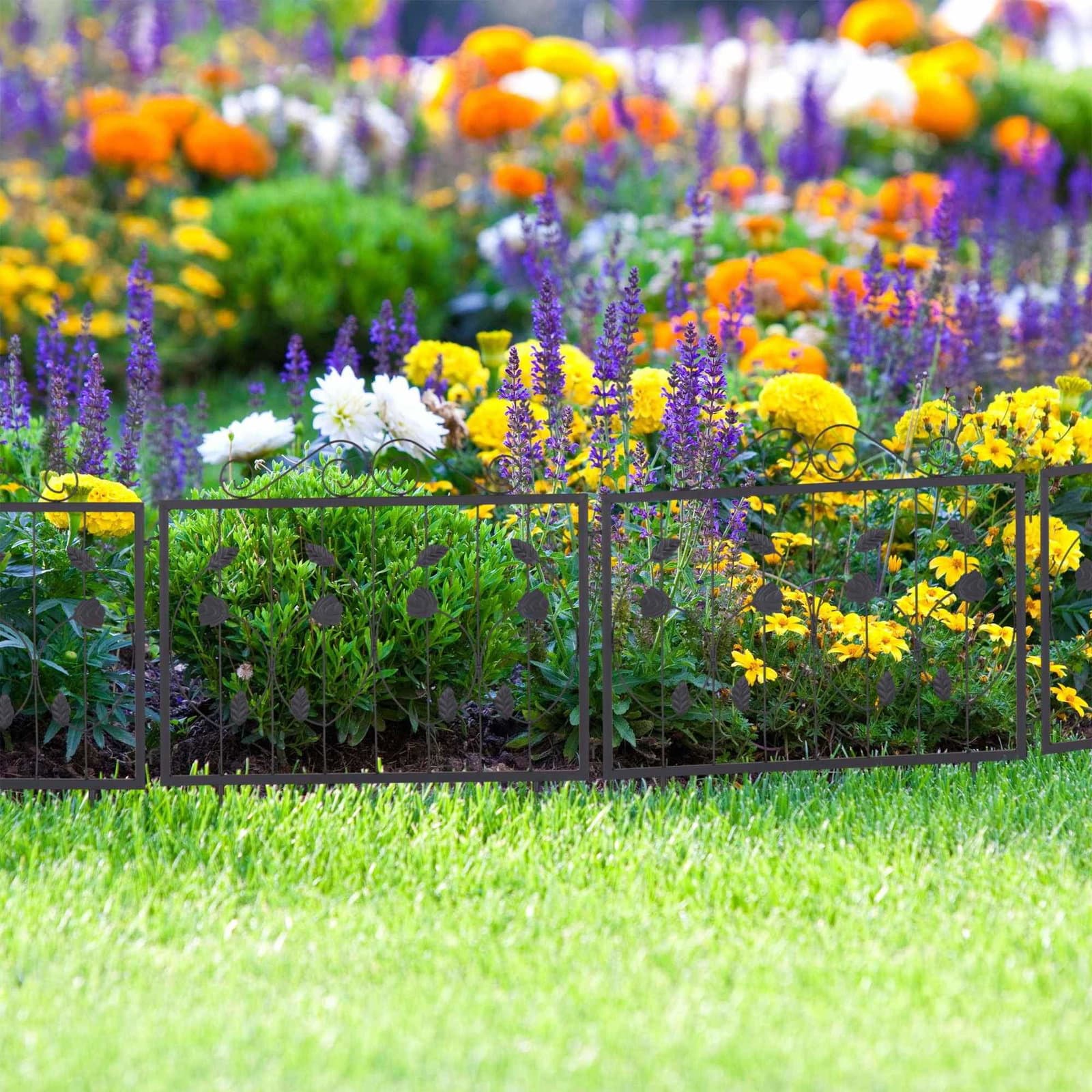 4-delt blomsterbedshegn i metal view 2