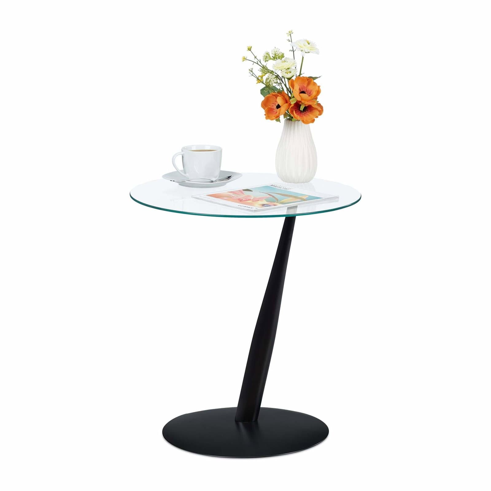 Sidebord i sort glas
