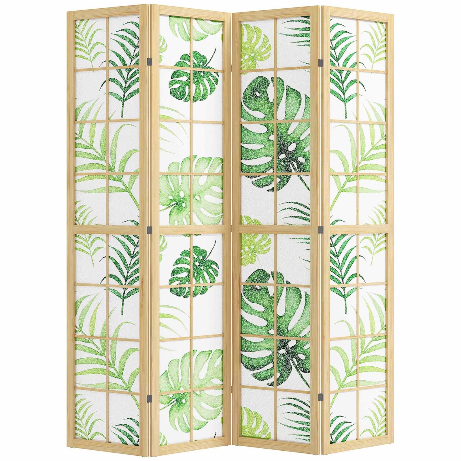 4-panelers foldbar rumdeler, boheme-tropisk design