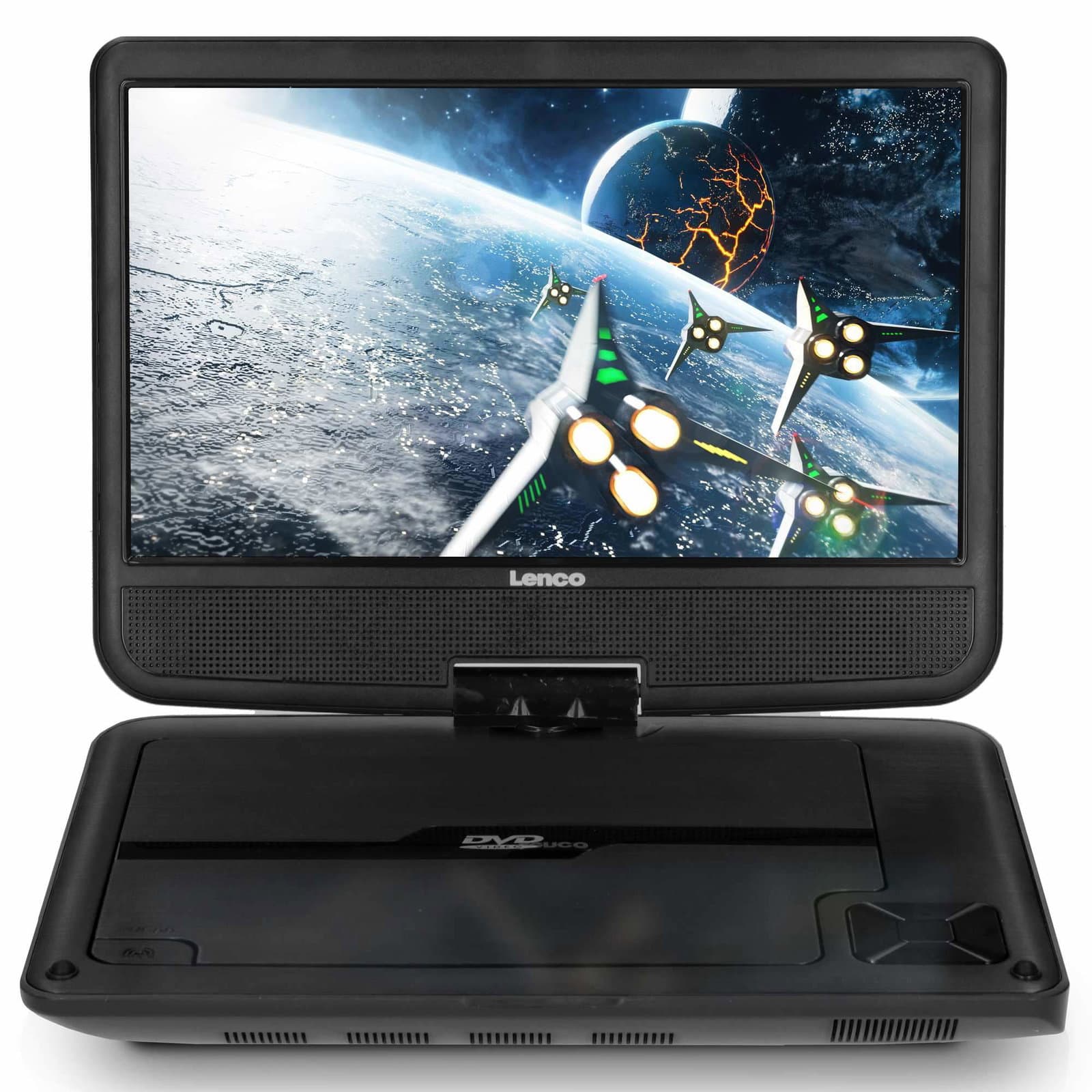 9-tommer bærbar DVD-afspiller med beslag, USB, sort