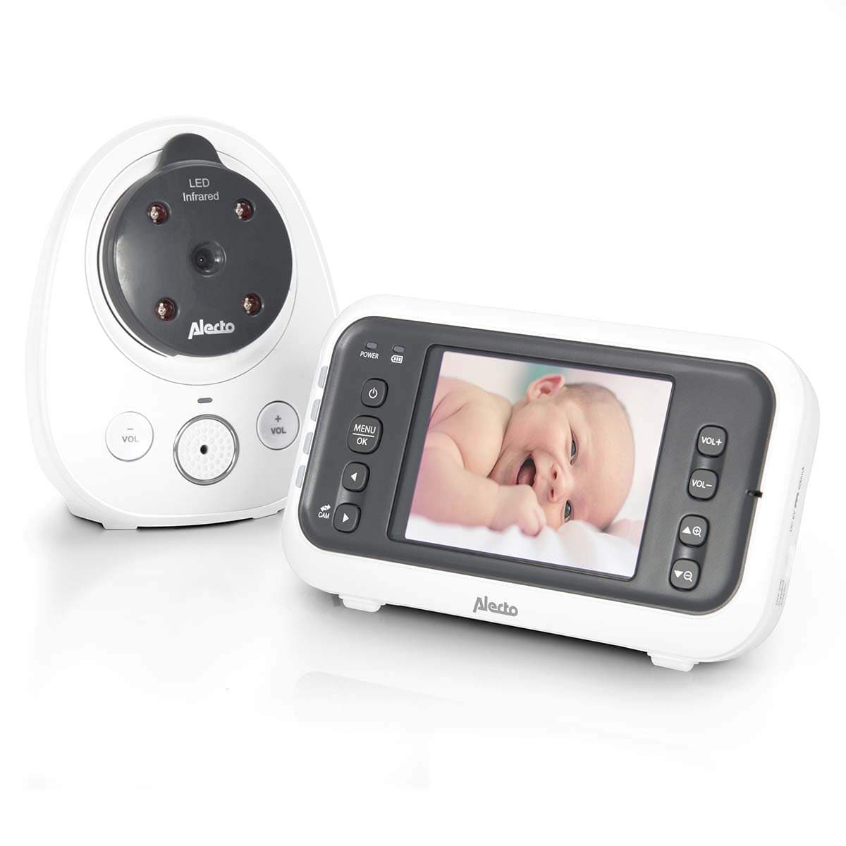 Videobabyalarm med 2,8" skærm og kamera