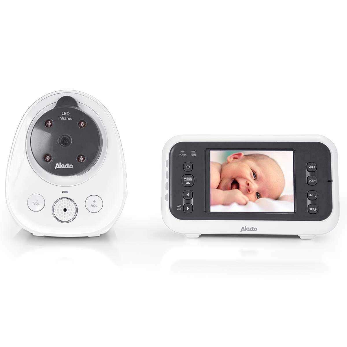 Videobabyalarm med 2,8" skærm og kamera view 2
