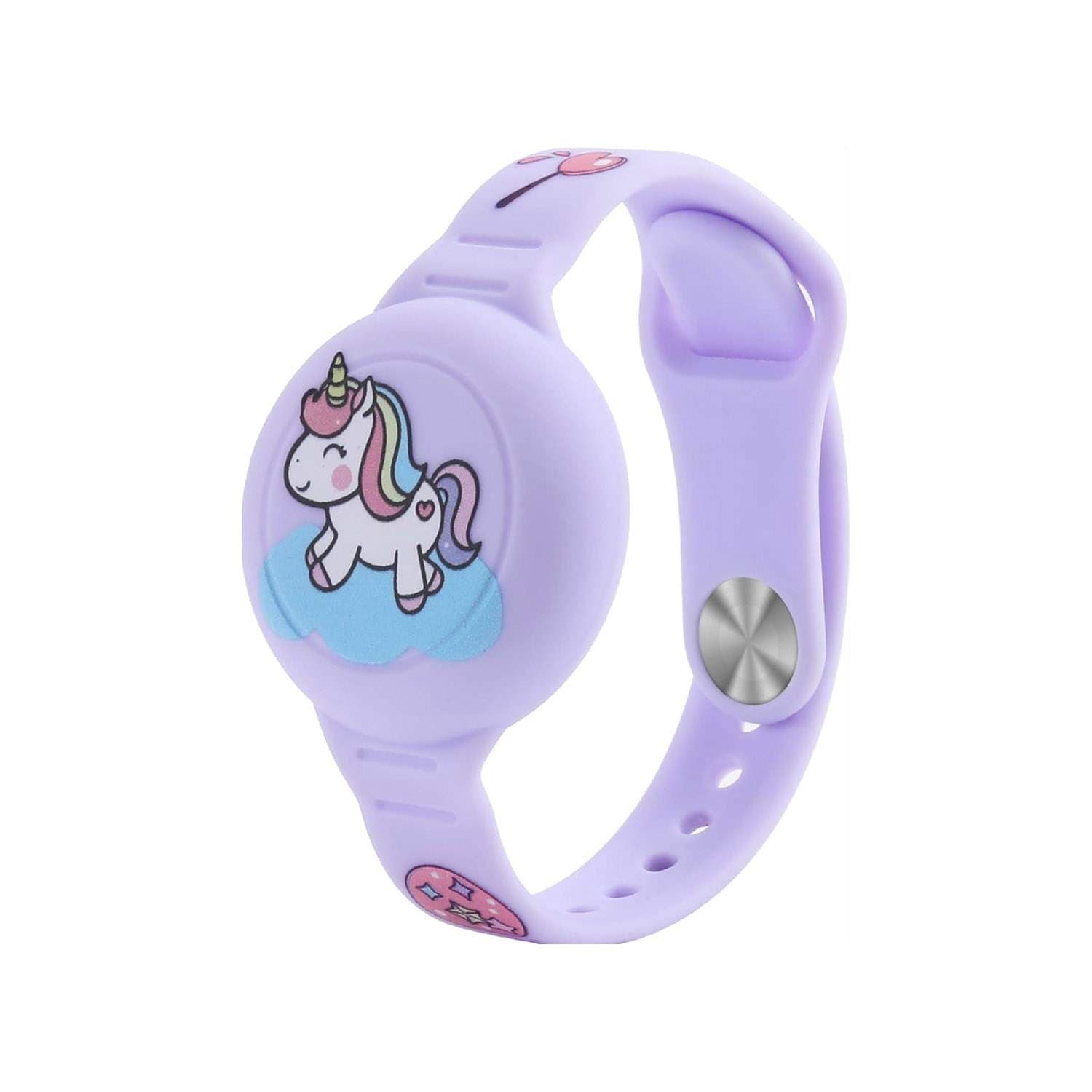 OFKOZ Armbånd til Apple AirTag Kids Vandtæt Enhjørning/Lilla