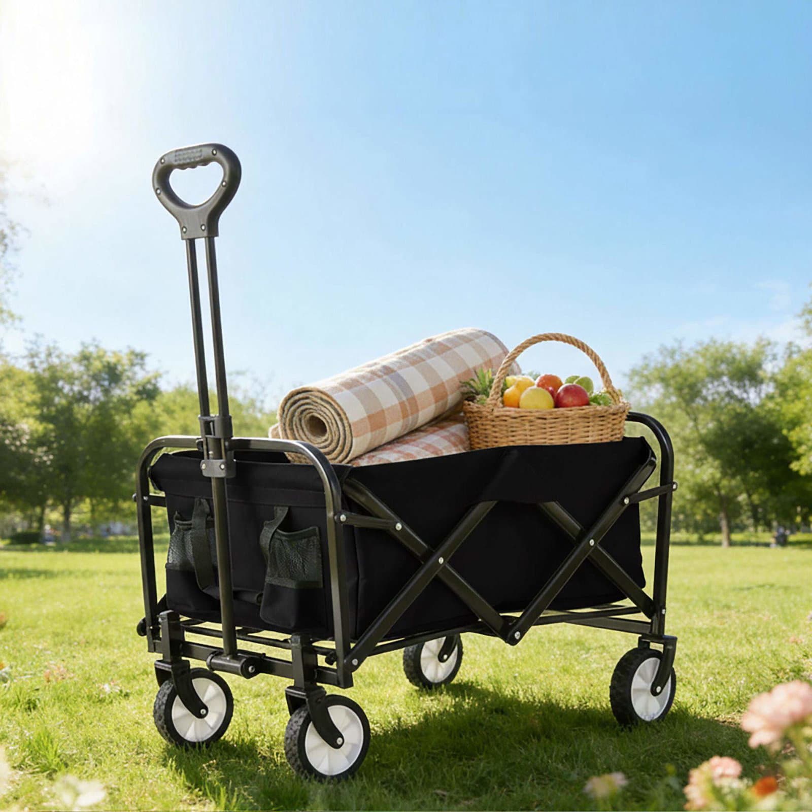 Sammenklappelig vogn til strand, camping – stor kapacitet view 2
