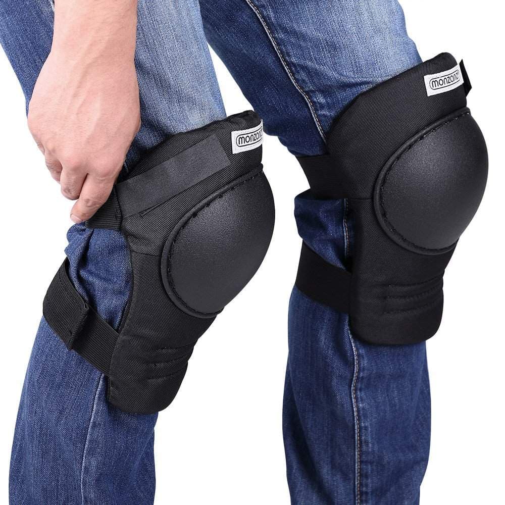 Šndbare sorte knæbeskyttere – Holdbar PVC-skal