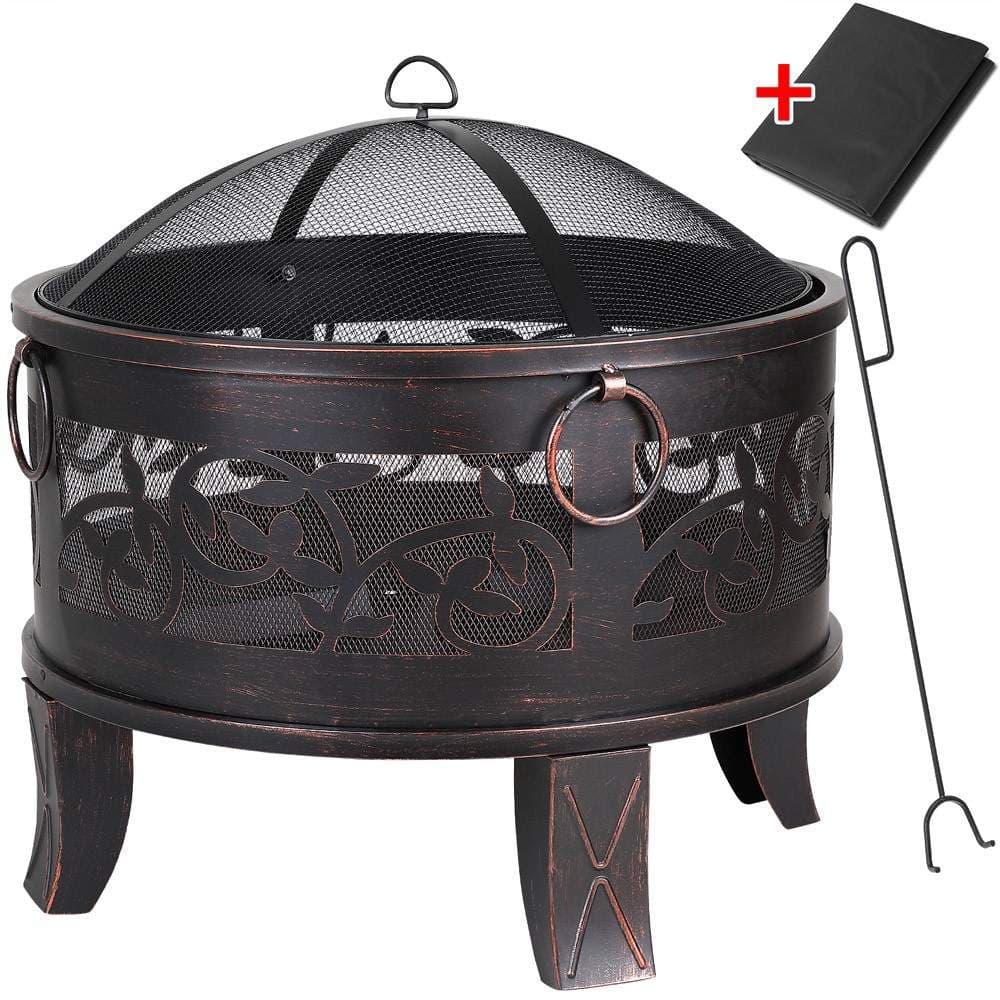 Stålbålsted 67 cm – Antik look, inklusive gnistbeskyttelse