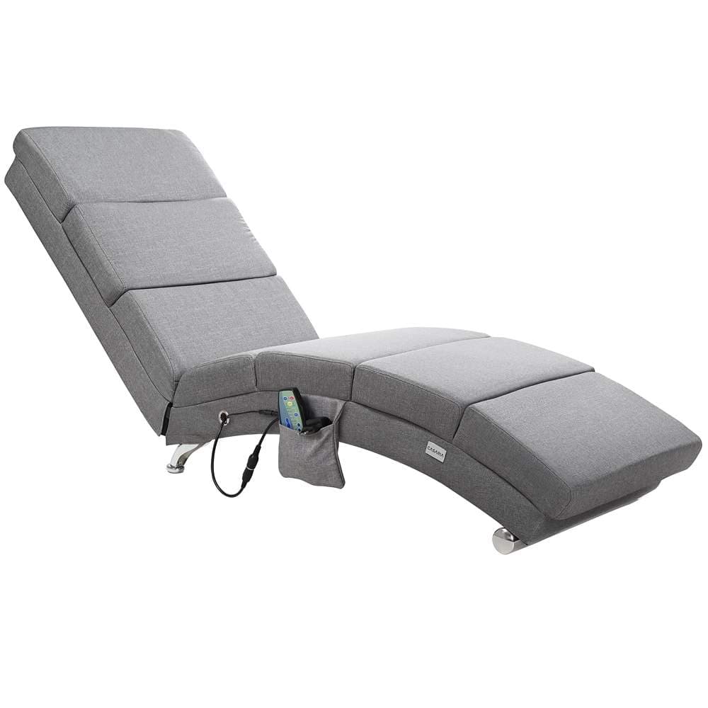 Massagelænestol med varme – 8 punkter, 5 tilstande, grå
