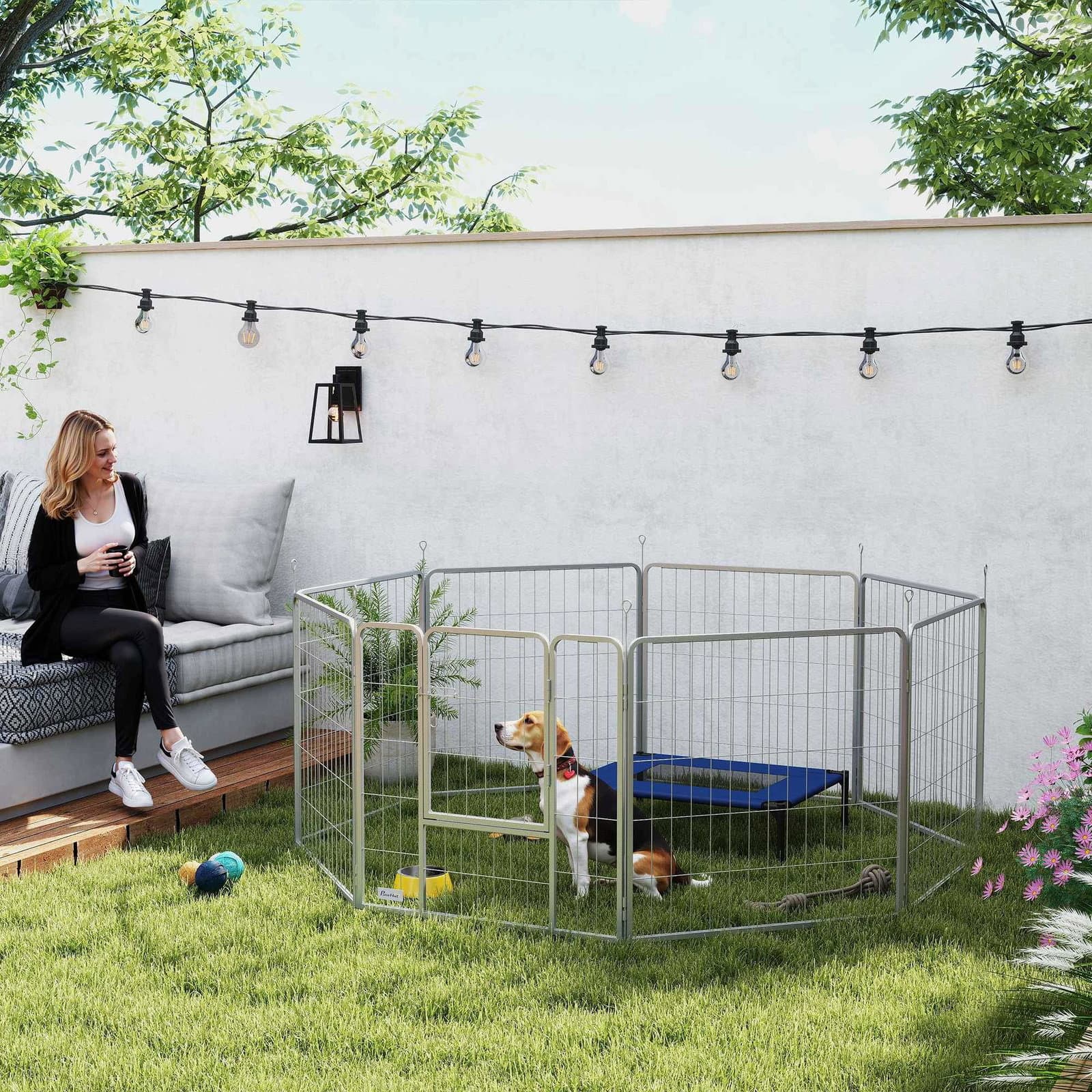 Fleksibelt kæledyrskravlegård – Rustfrit stålhegn til hunde view 2