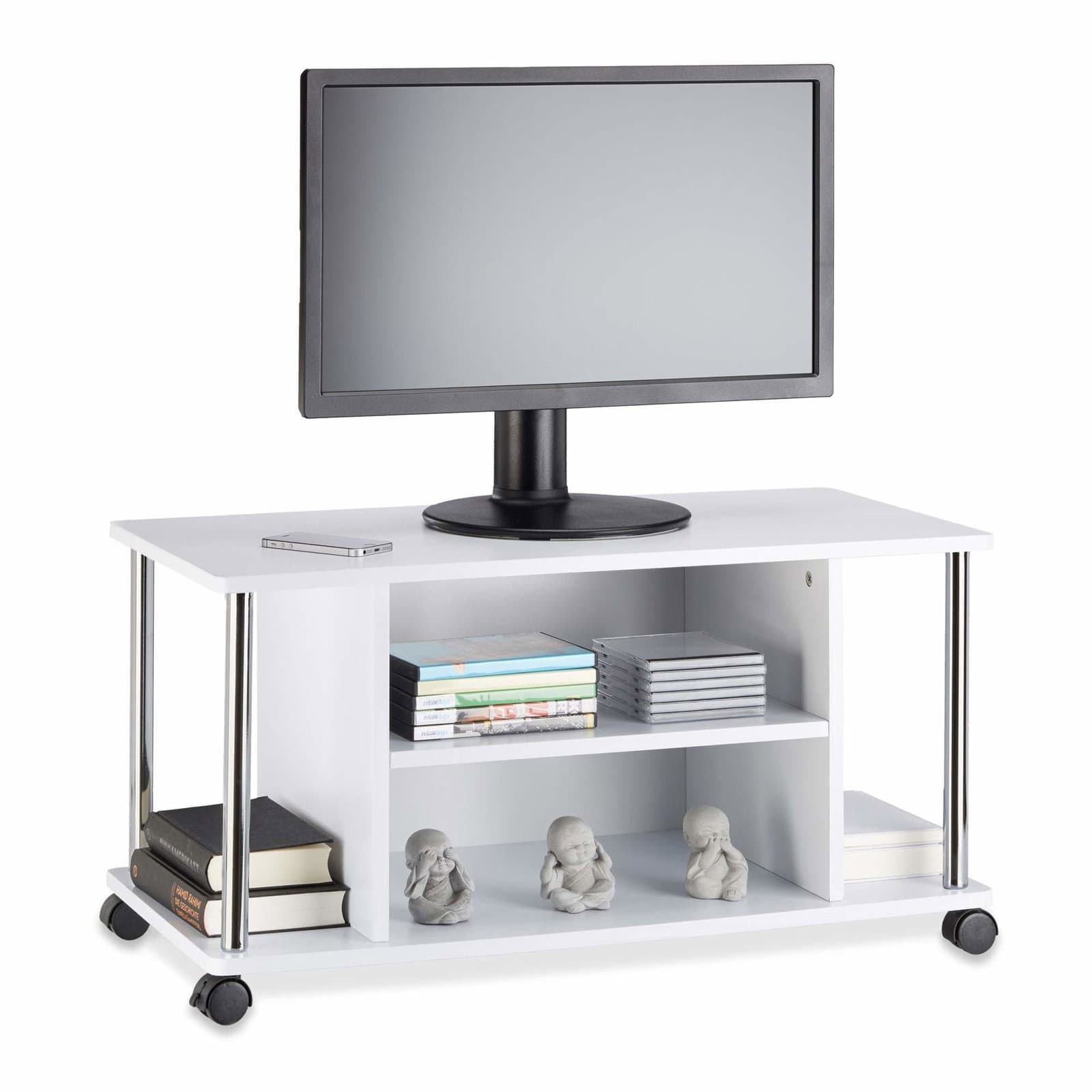 TV bord hvid med hjul
